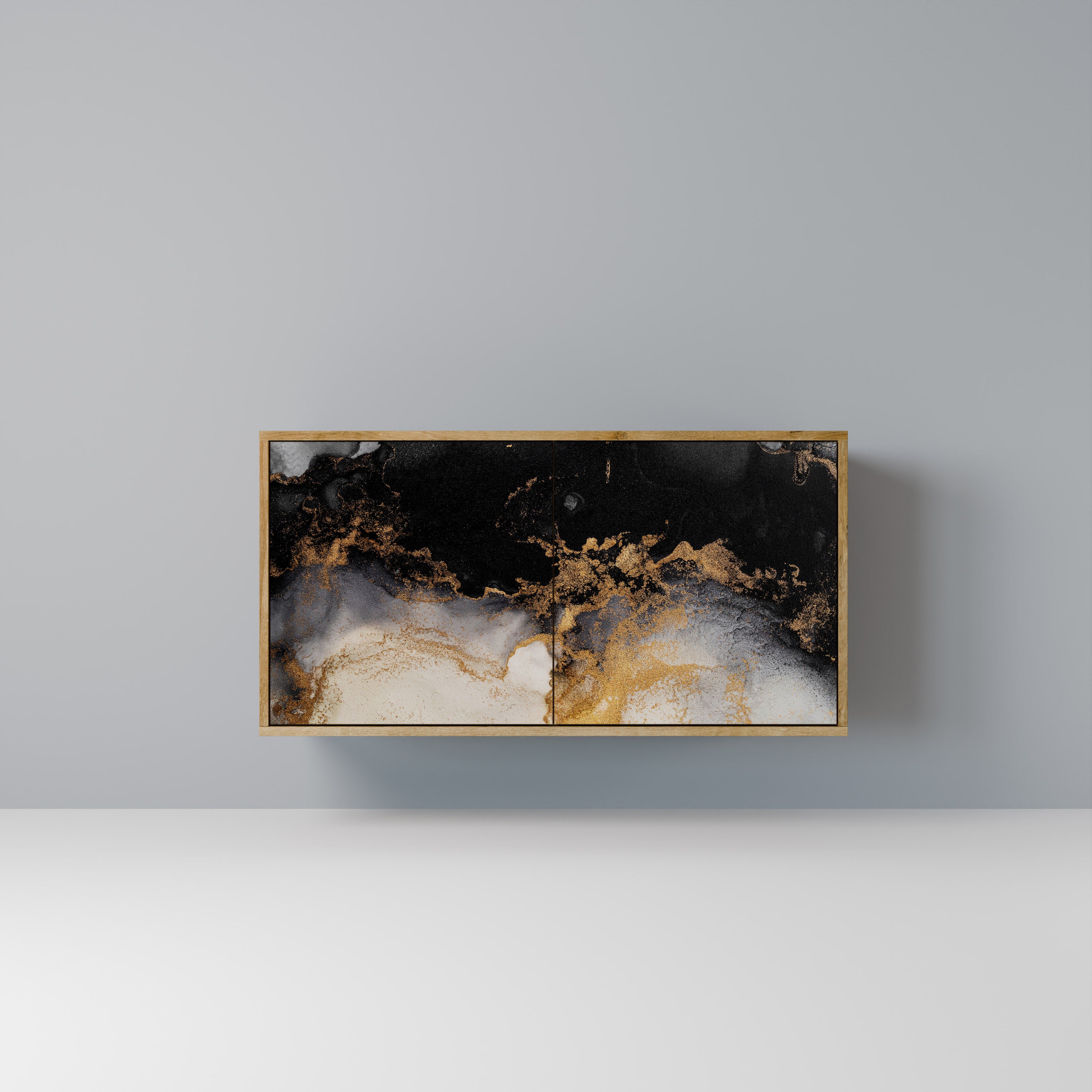 Aparador de 2 puertas MARBLE OF TOMORROW efecto roble
