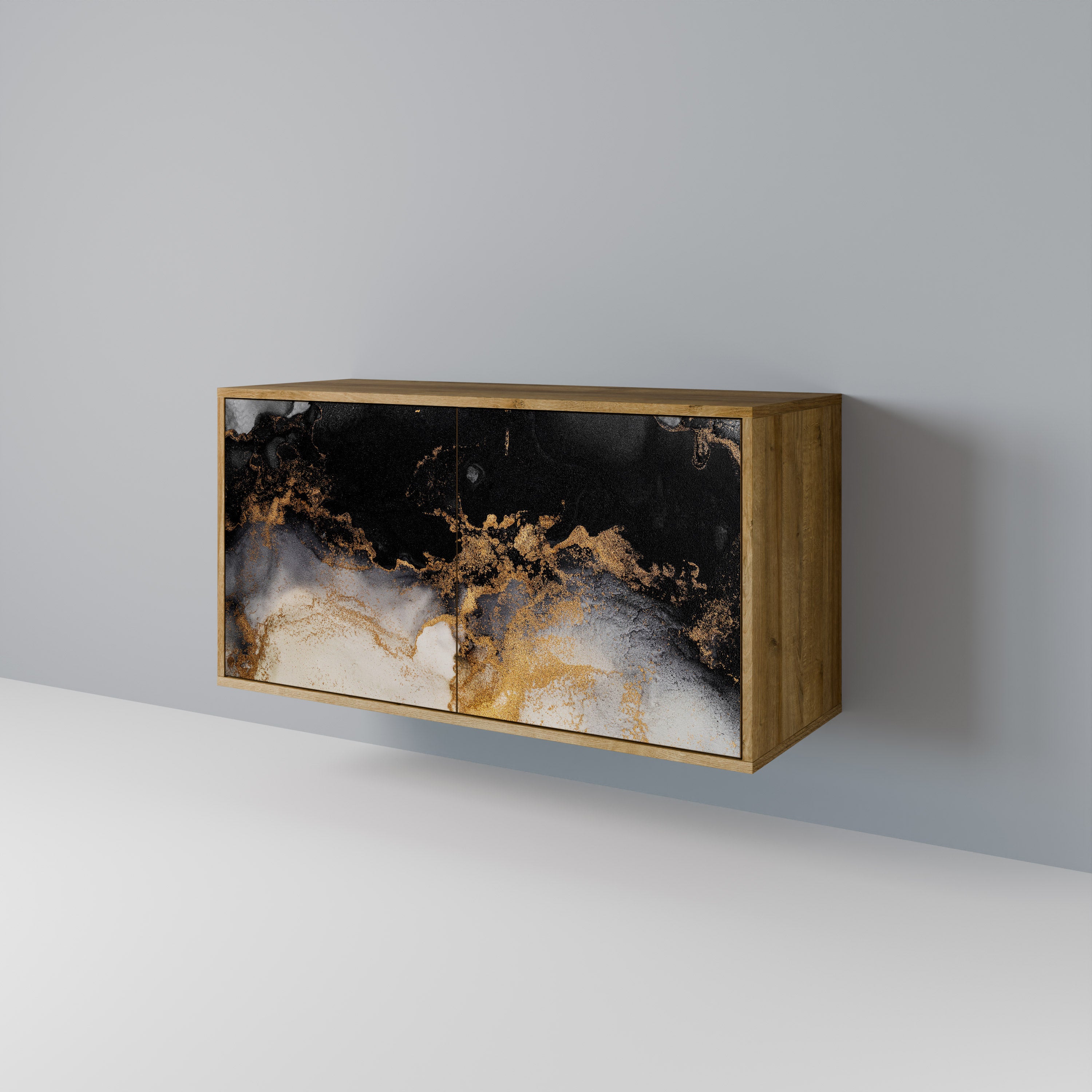 Aparador de 2 puertas MARBLE OF TOMORROW efecto roble