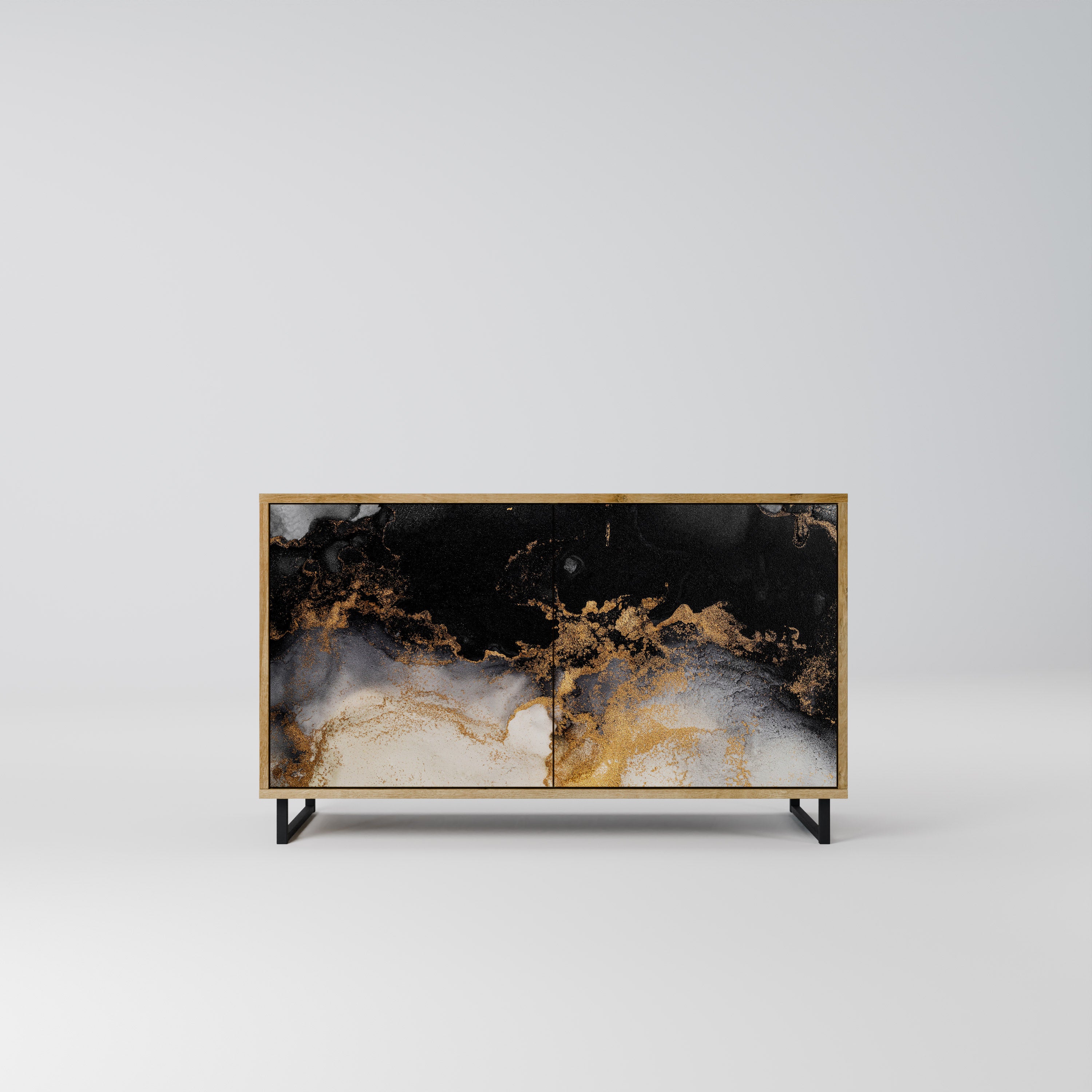 Aparador de 2 puertas MARBLE OF TOMORROW efecto roble