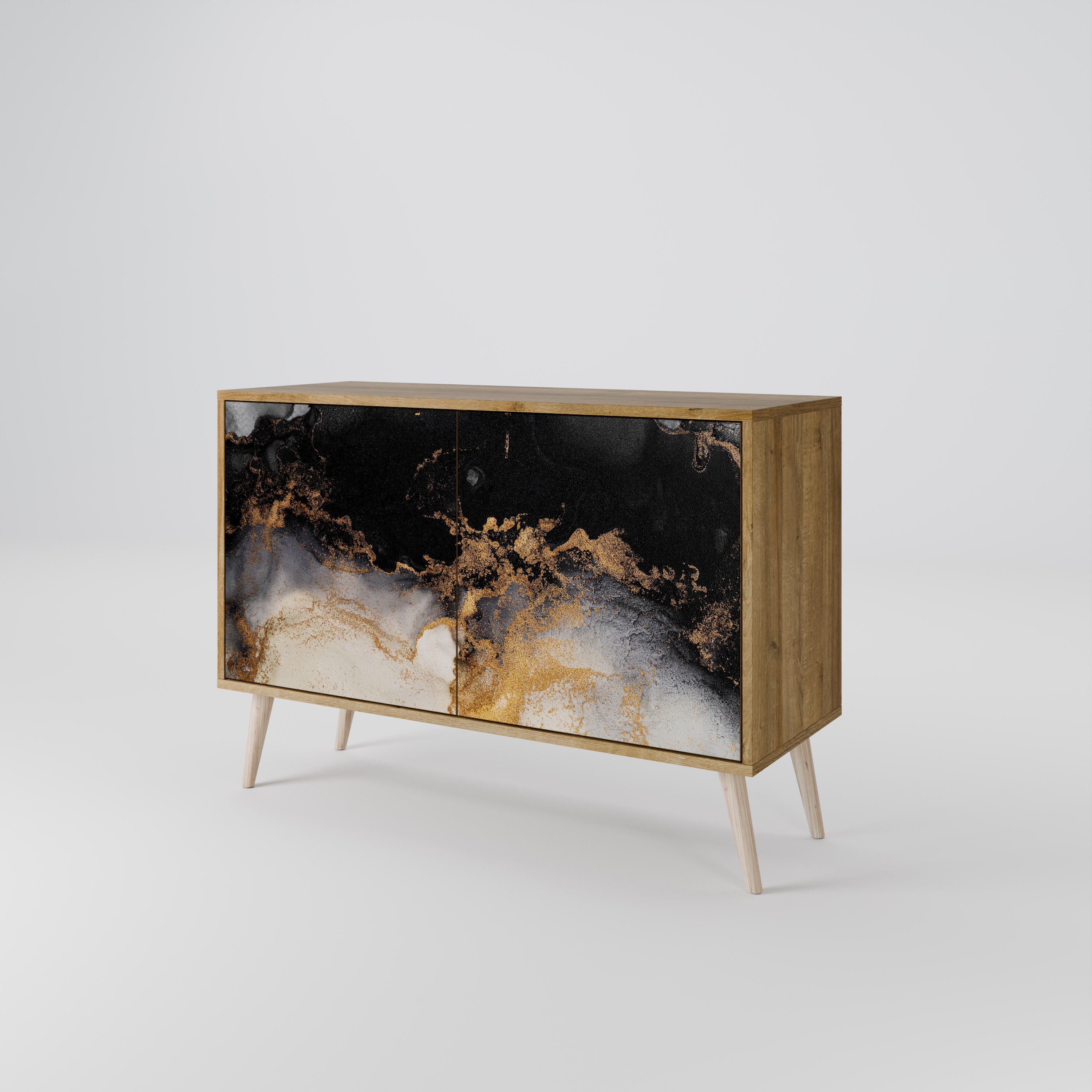 Aparador de 2 puertas MARBLE OF TOMORROW efecto roble