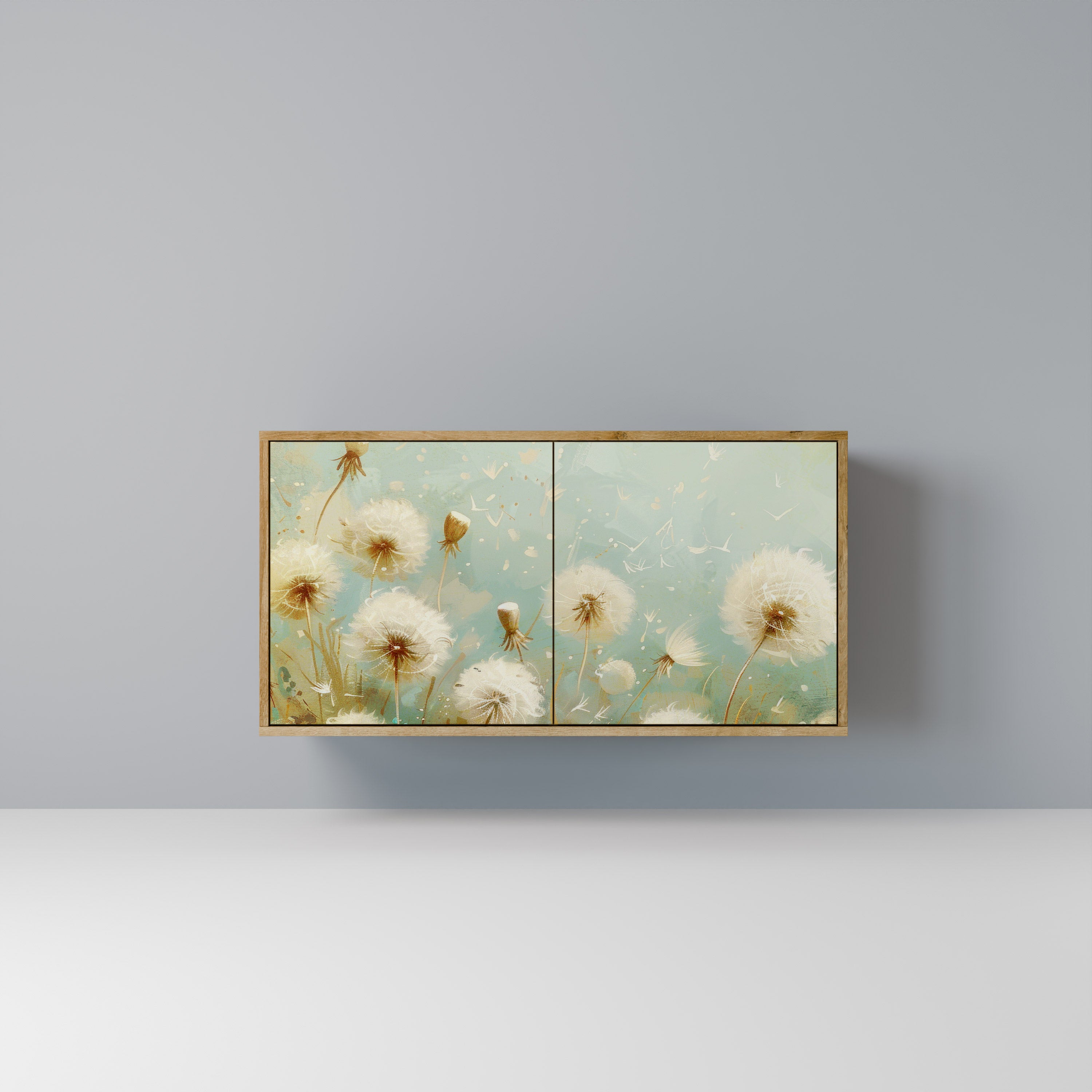 Aparador DREAMY MEADOW de 2 puertas con efecto roble