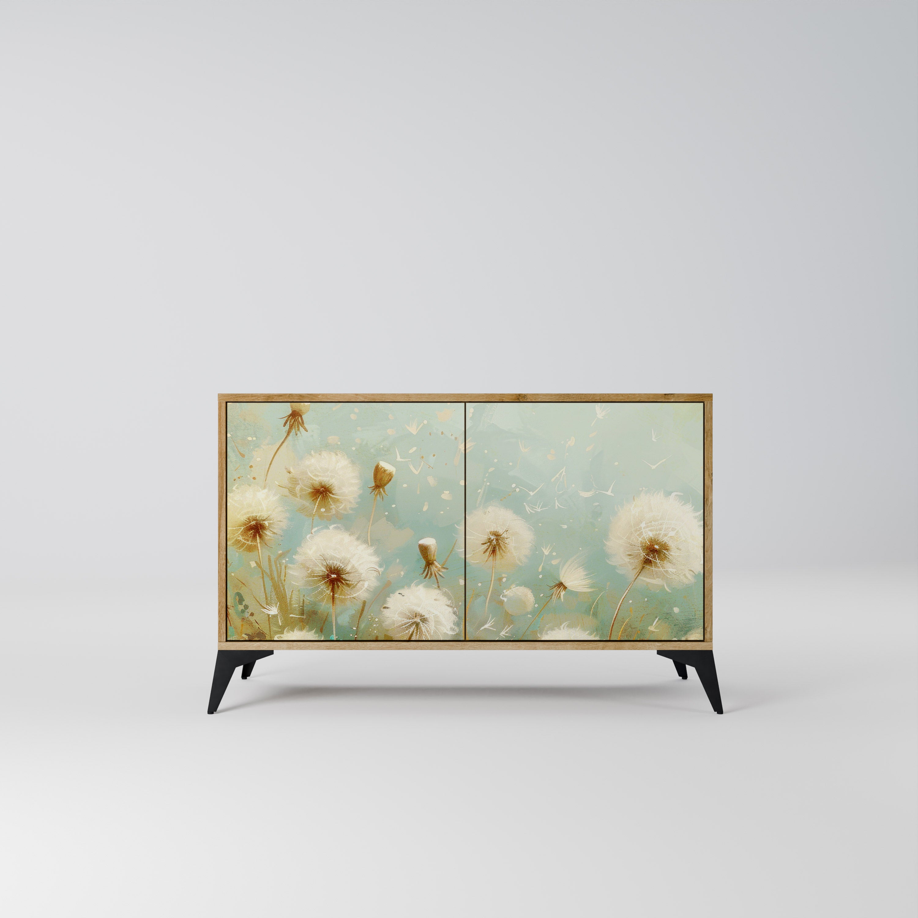 Aparador DREAMY MEADOW de 2 puertas con efecto roble