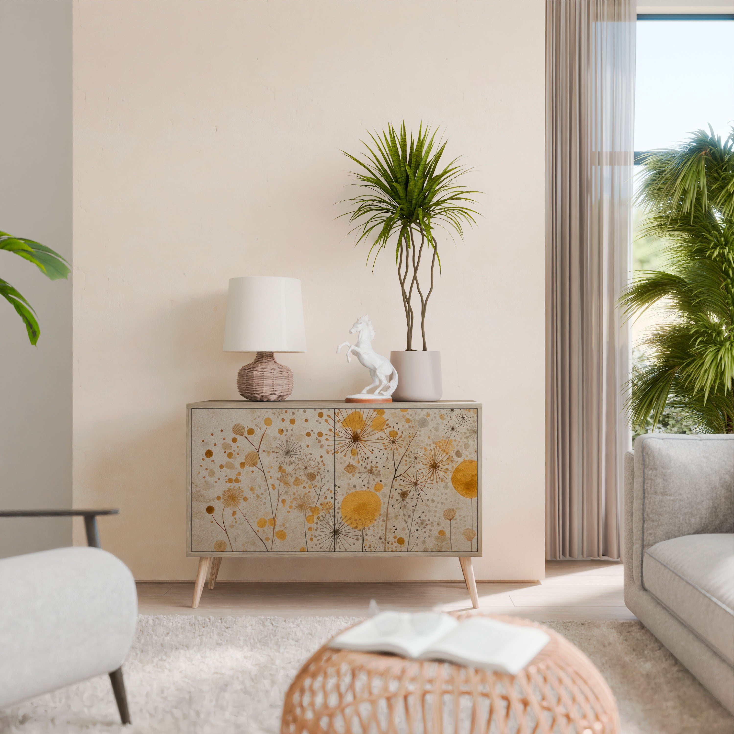 Aparador de 2 puertas MORNING GLADE con efecto roble