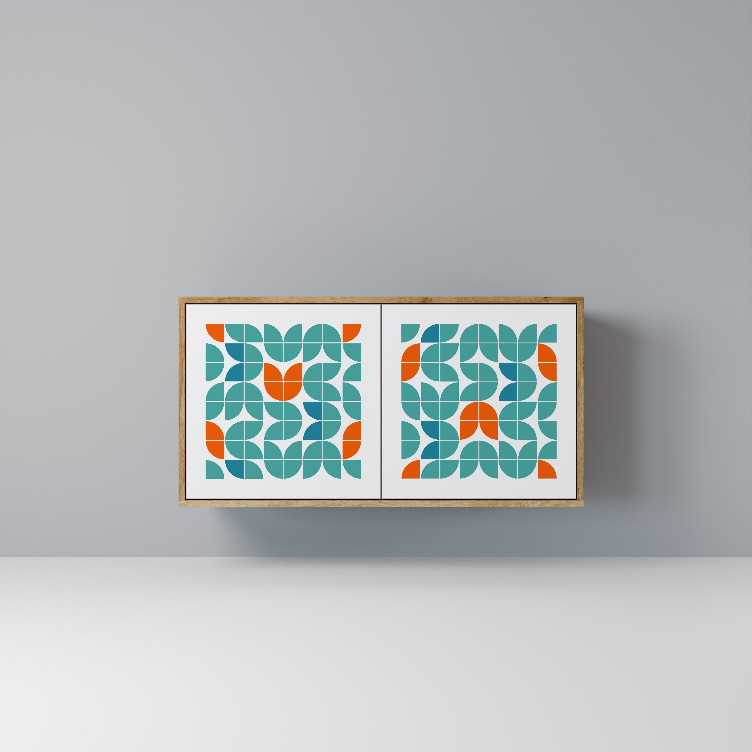 Aparador de 2 puertas BE THE CHANGE con efecto roble