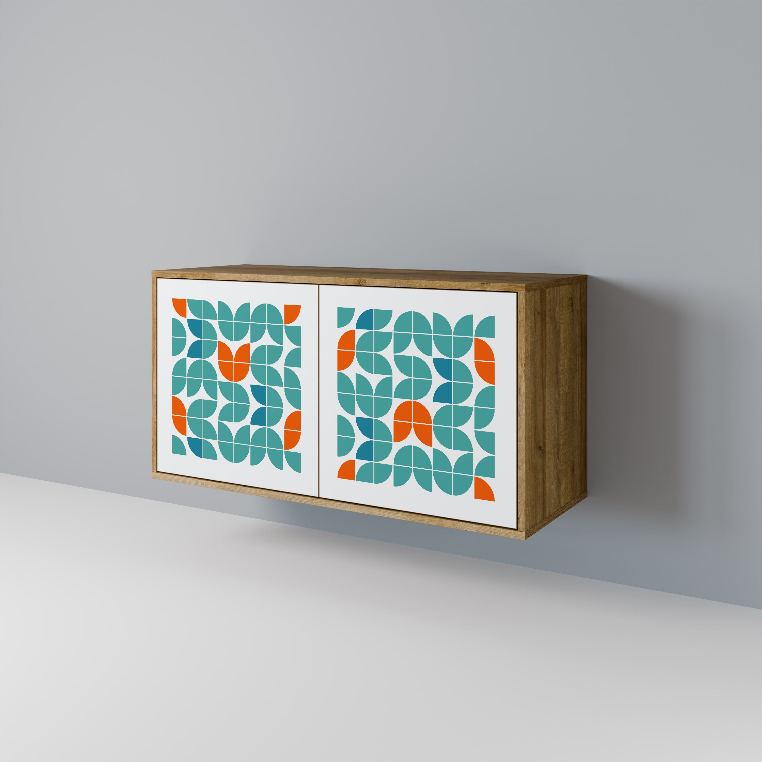 Aparador de 2 puertas BE THE CHANGE con efecto roble