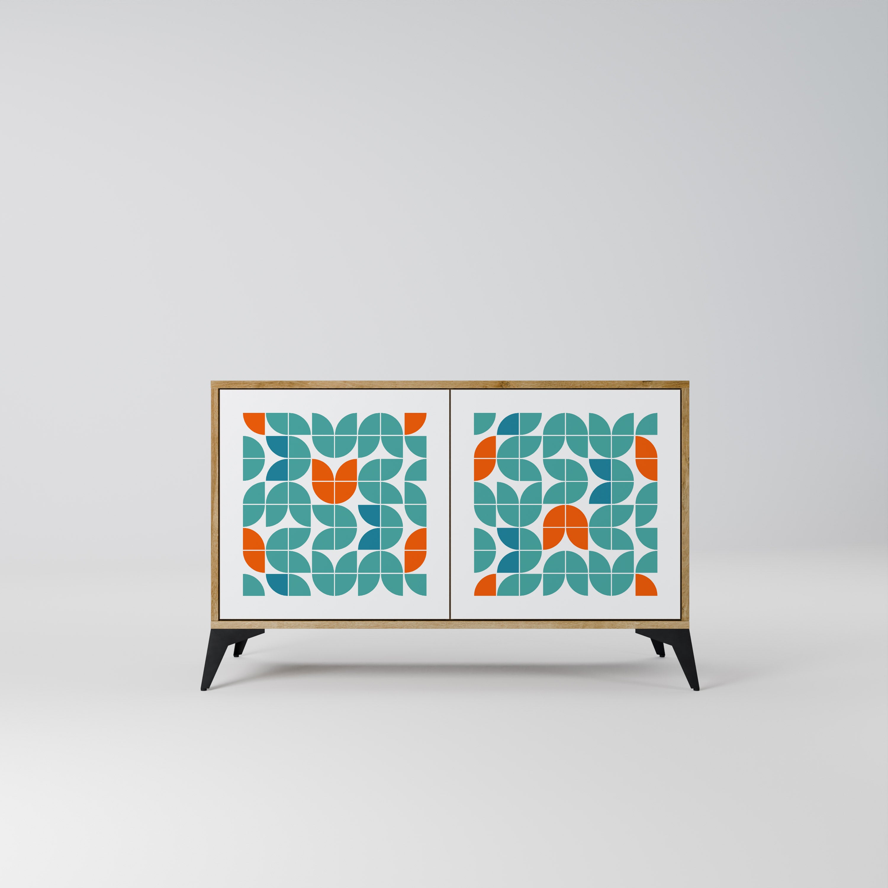 Aparador de 2 puertas BE THE CHANGE con efecto roble