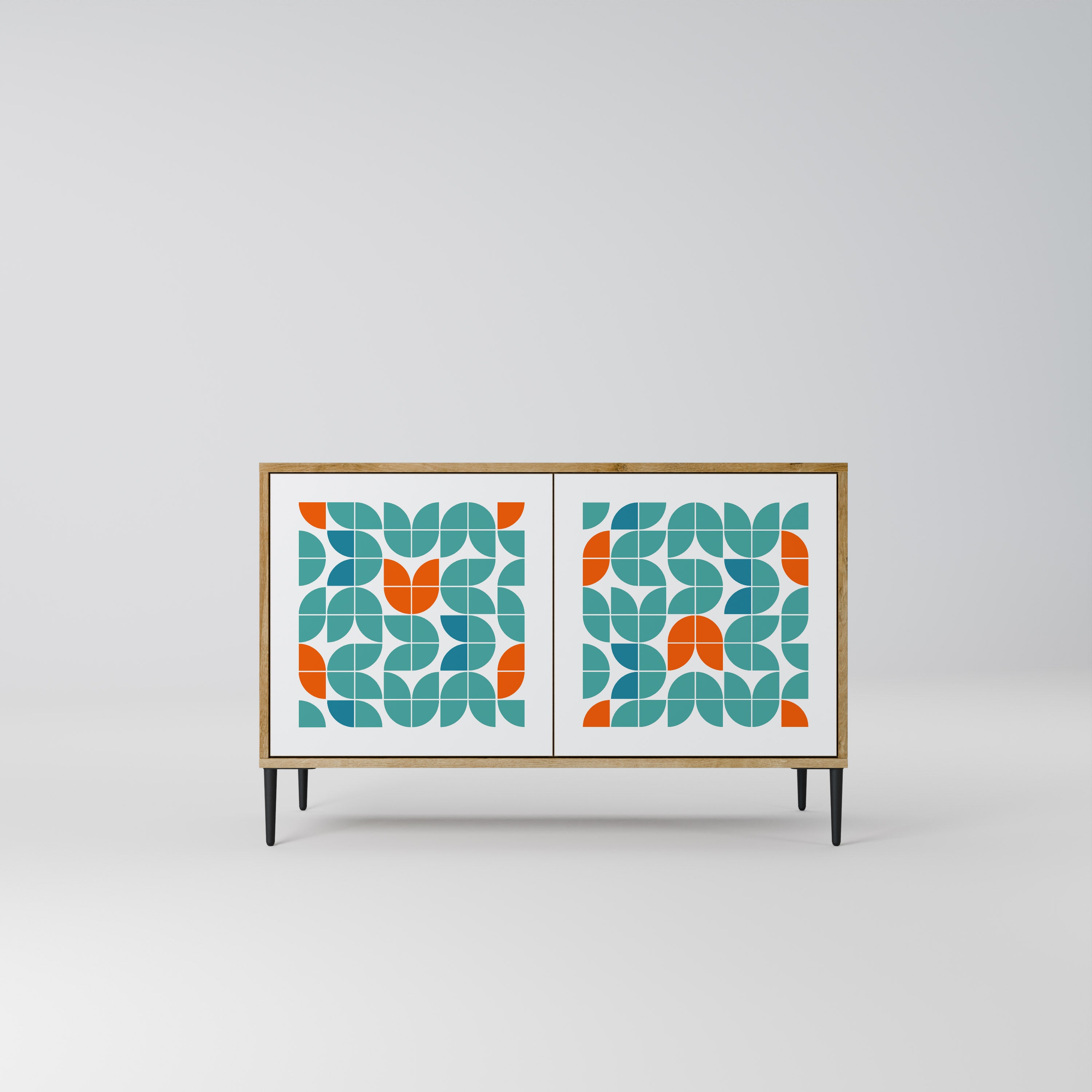 Aparador de 2 puertas BE THE CHANGE con efecto roble