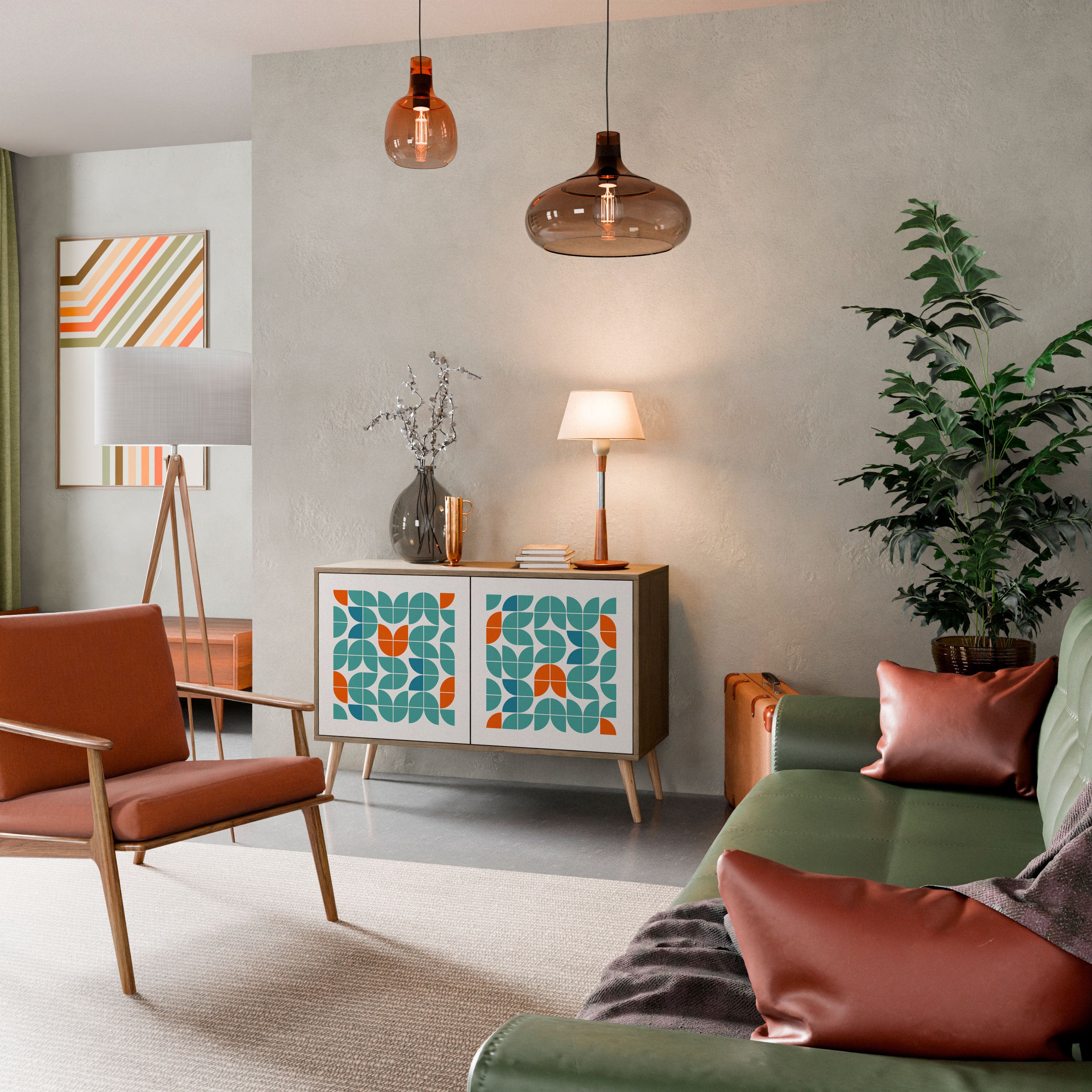 Aparador de 2 puertas BE THE CHANGE con efecto roble