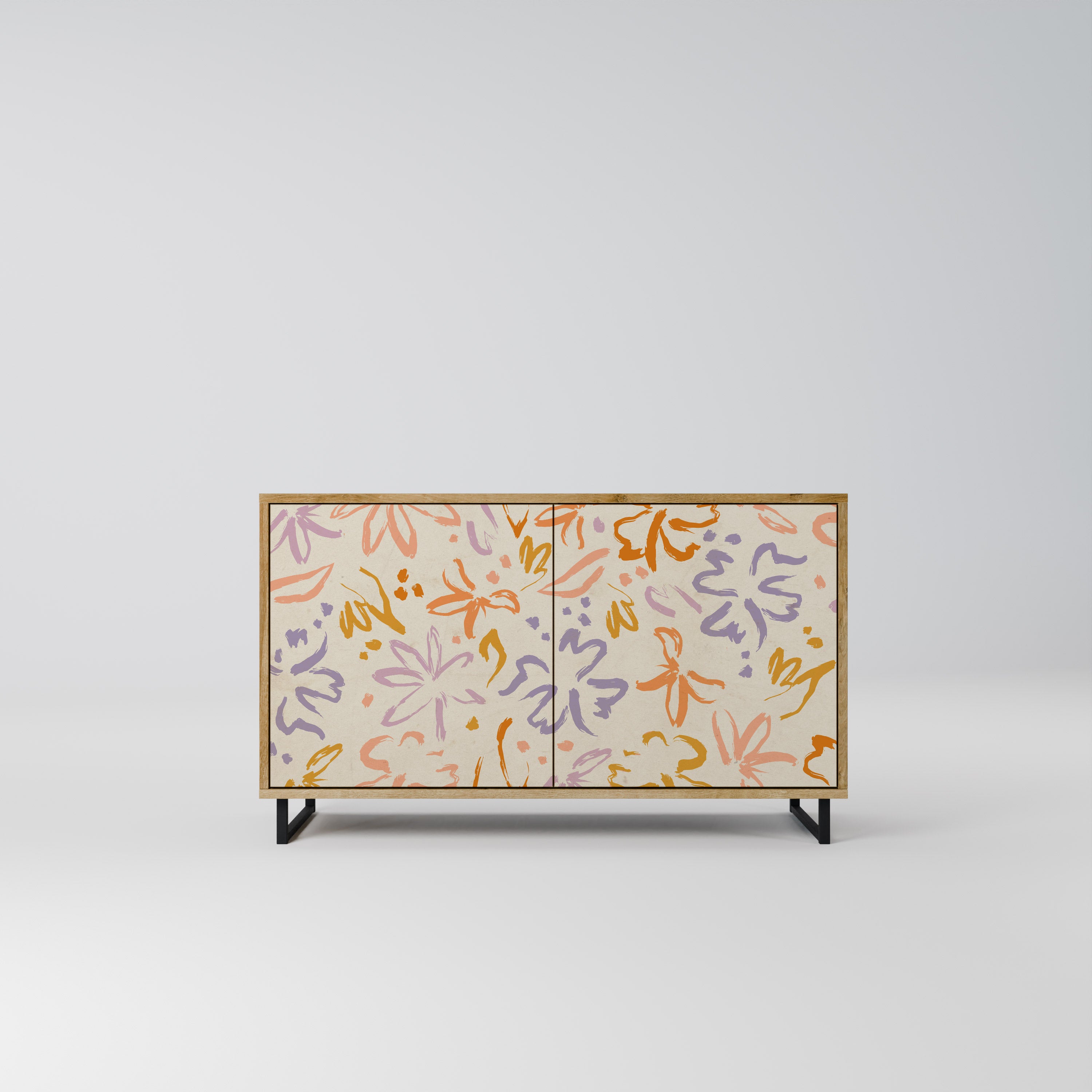 Aparador SPRING WHIMSY de 2 puertas con efecto roble