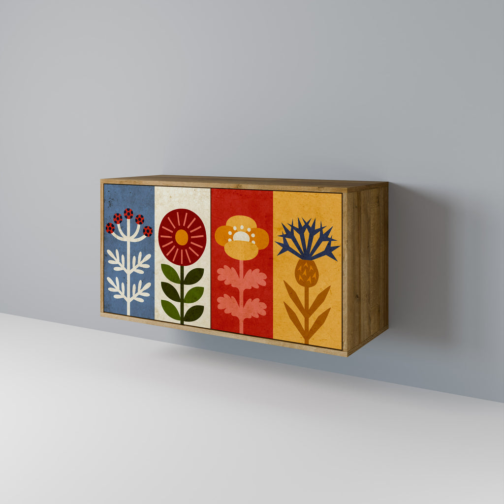 SCANDIC FLOWERET 2-Door Sideboard in Oak Effect