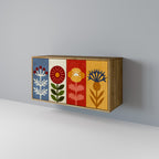 SCANDIC FLOWERET Aparador de 2 Puertas en Efecto Roble