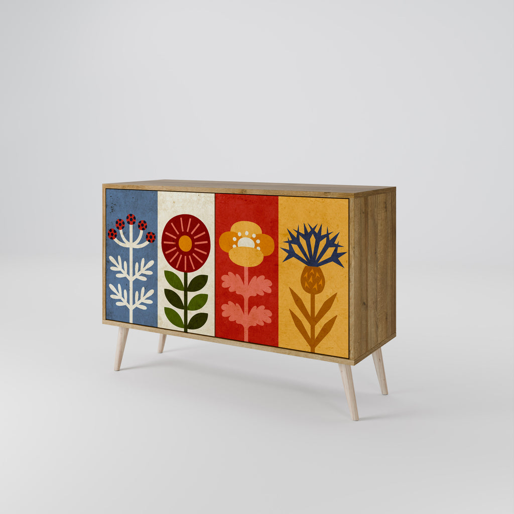 SCANDIC FLOWERET 2-Door Sideboard in Oak Effect