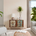 TIMELESS FLORA Aparador de 2 Puertas en Efecto Roble