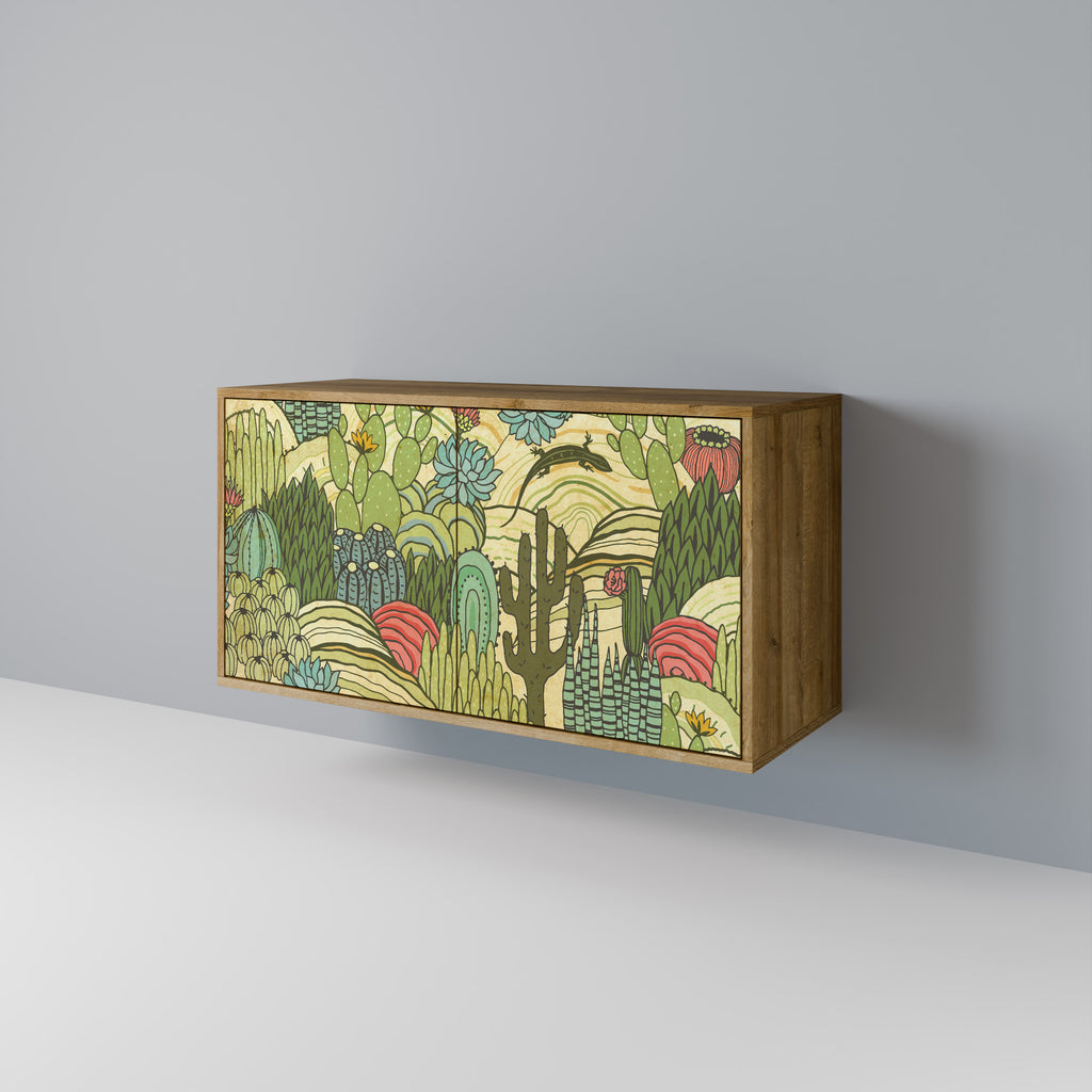 Aparador de 2 puertas SUCCULENTS KALEIDOSCOPE efecto roble