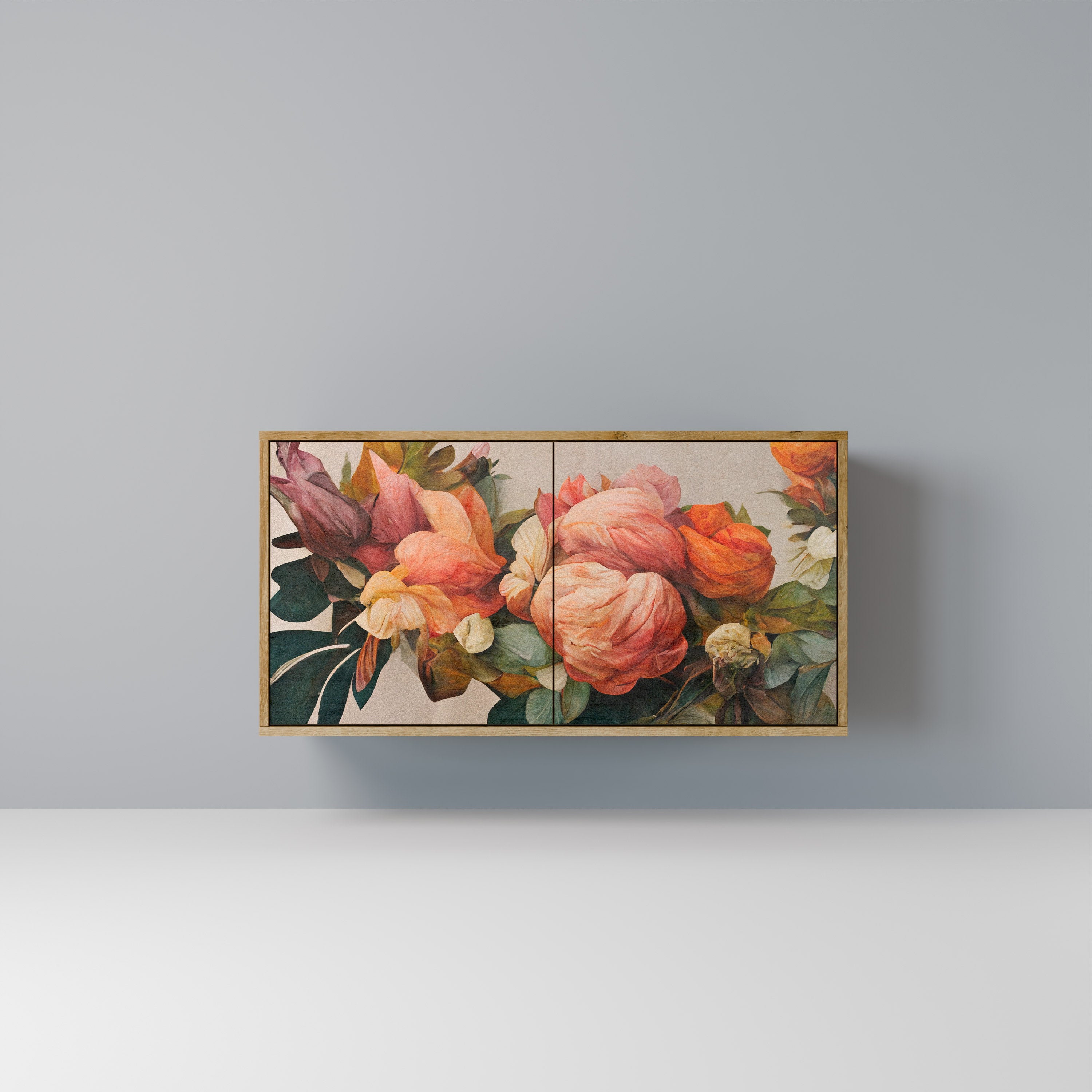 Aparador de 2 puertas STYLISH BEAUTY con efecto roble