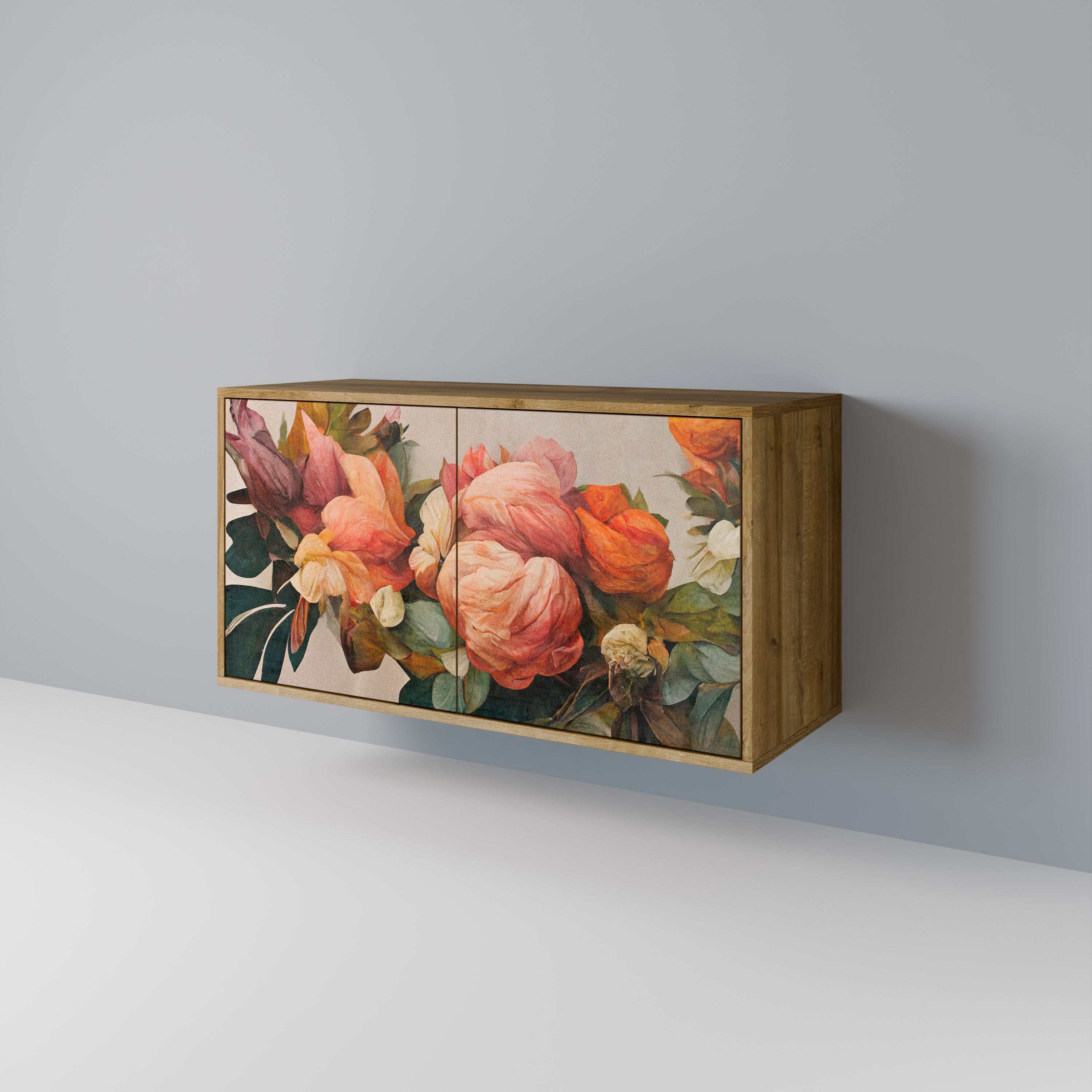 Aparador de 2 puertas STYLISH BEAUTY con efecto roble