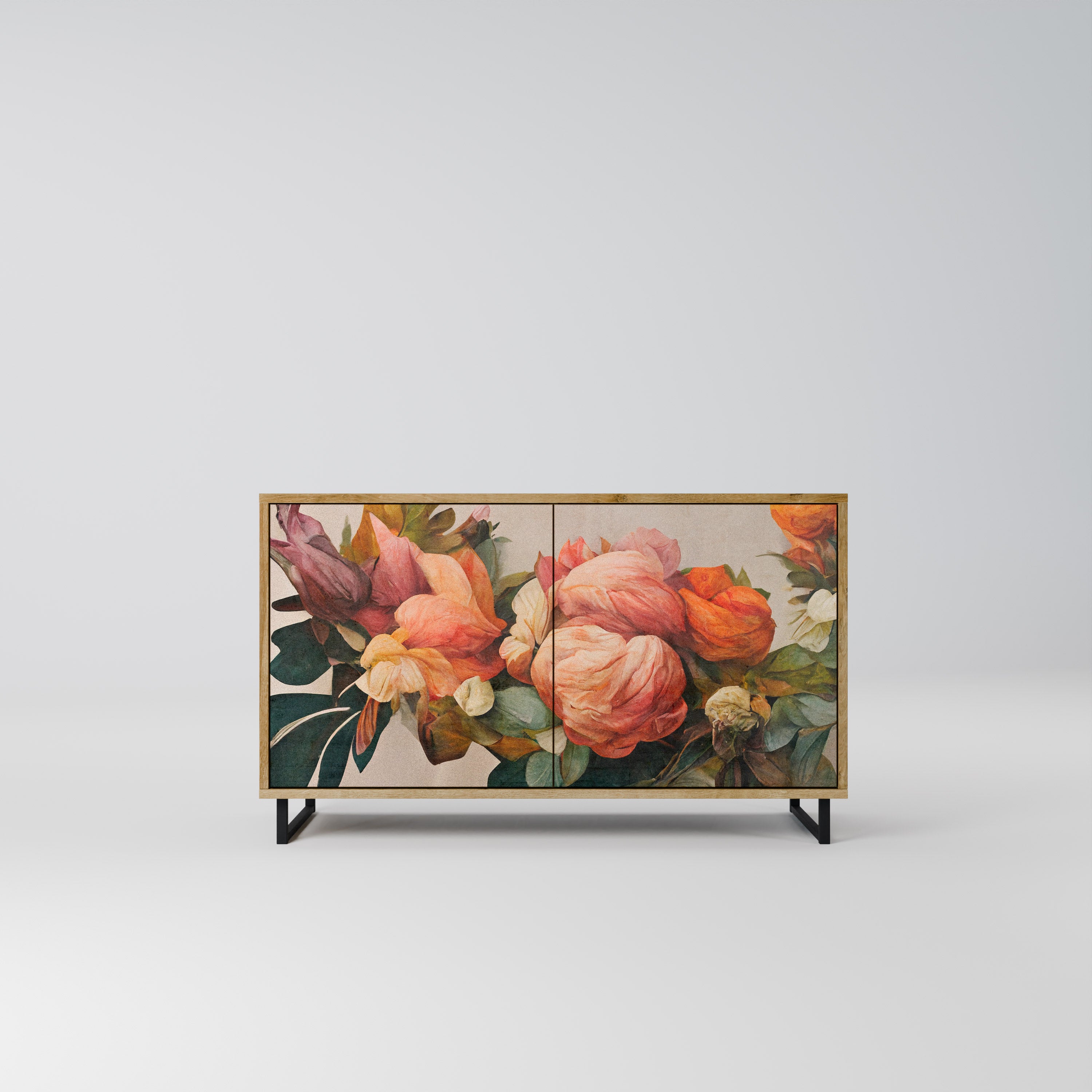 Aparador de 2 puertas STYLISH BEAUTY con efecto roble