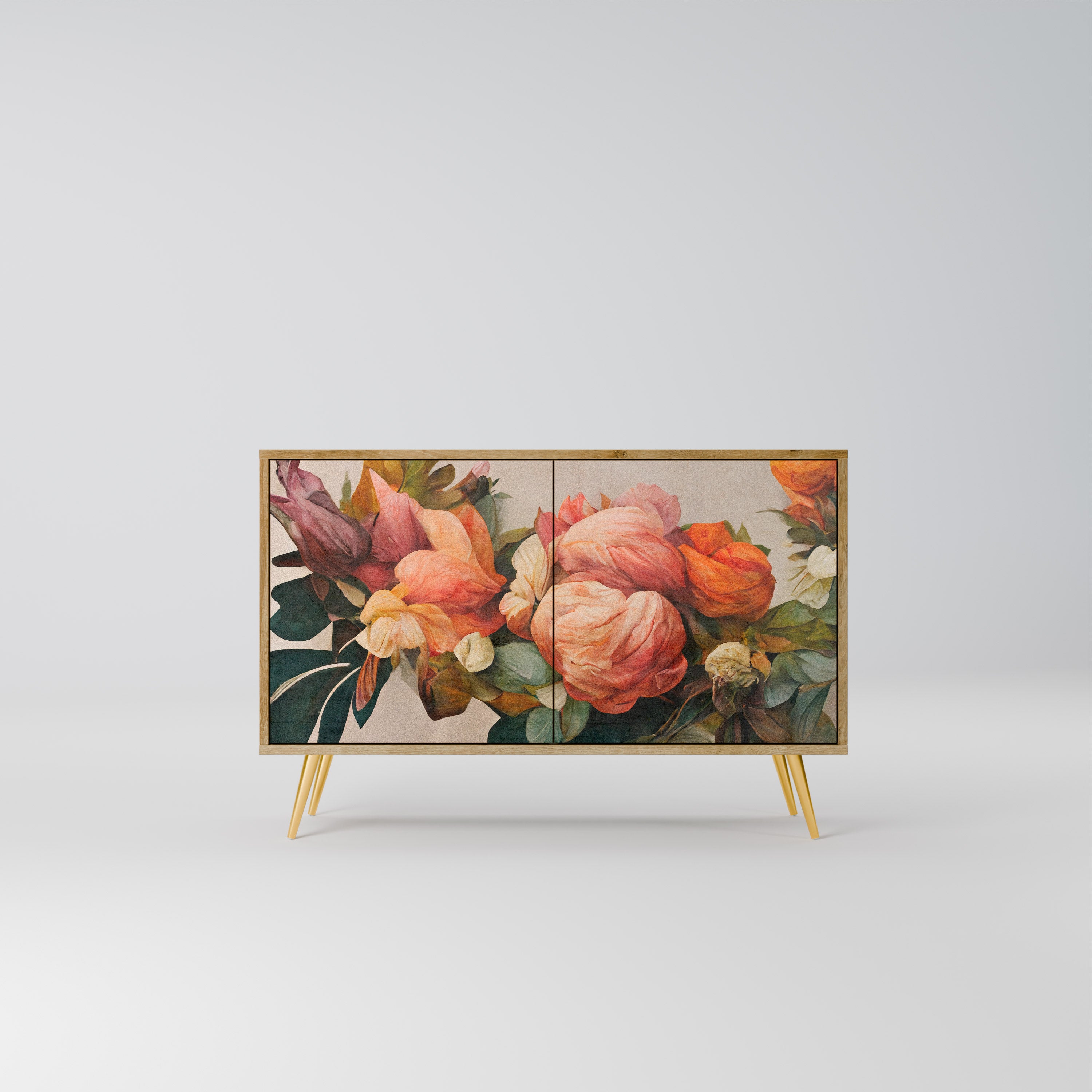 Aparador de 2 puertas STYLISH BEAUTY con efecto roble