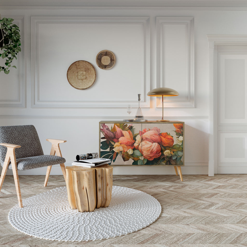 Aparador de 2 puertas STYLISH BEAUTY con efecto roble