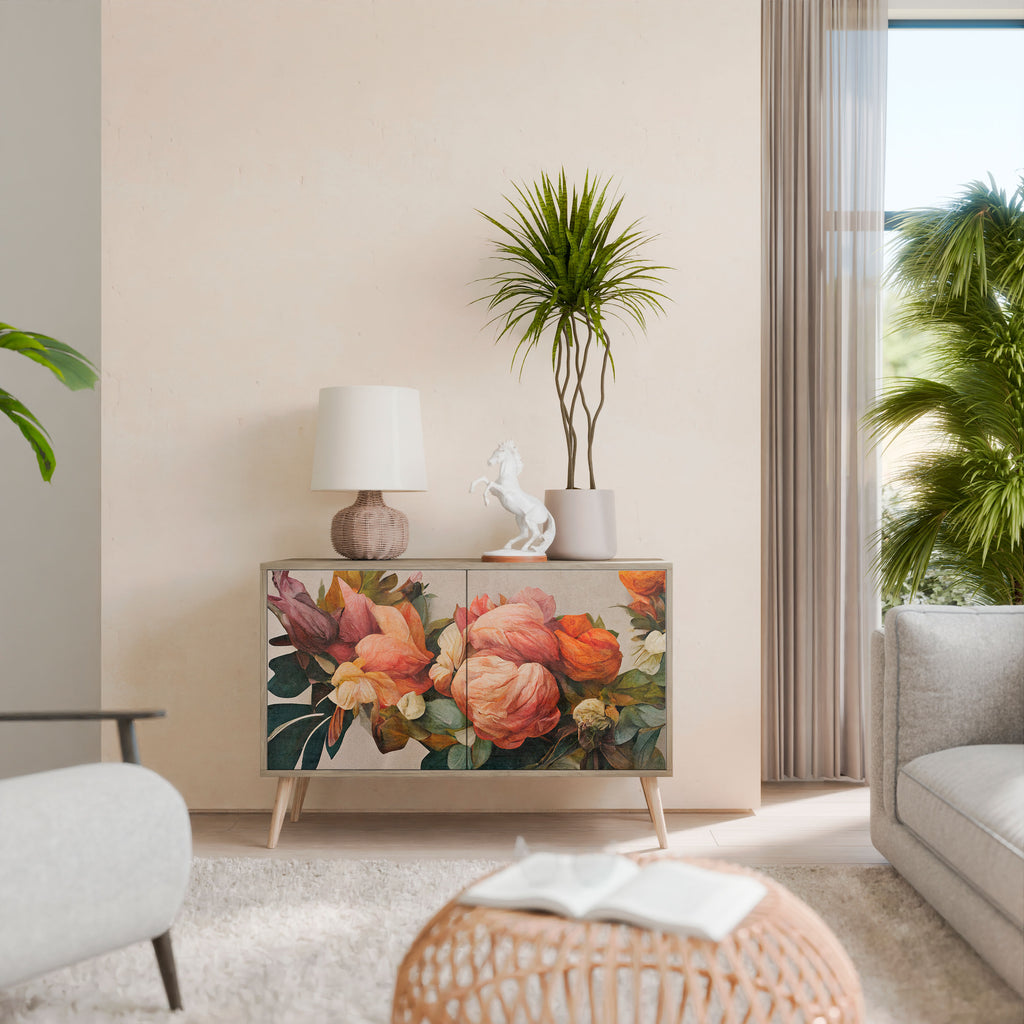 Aparador de 2 puertas STYLISH BEAUTY con efecto roble