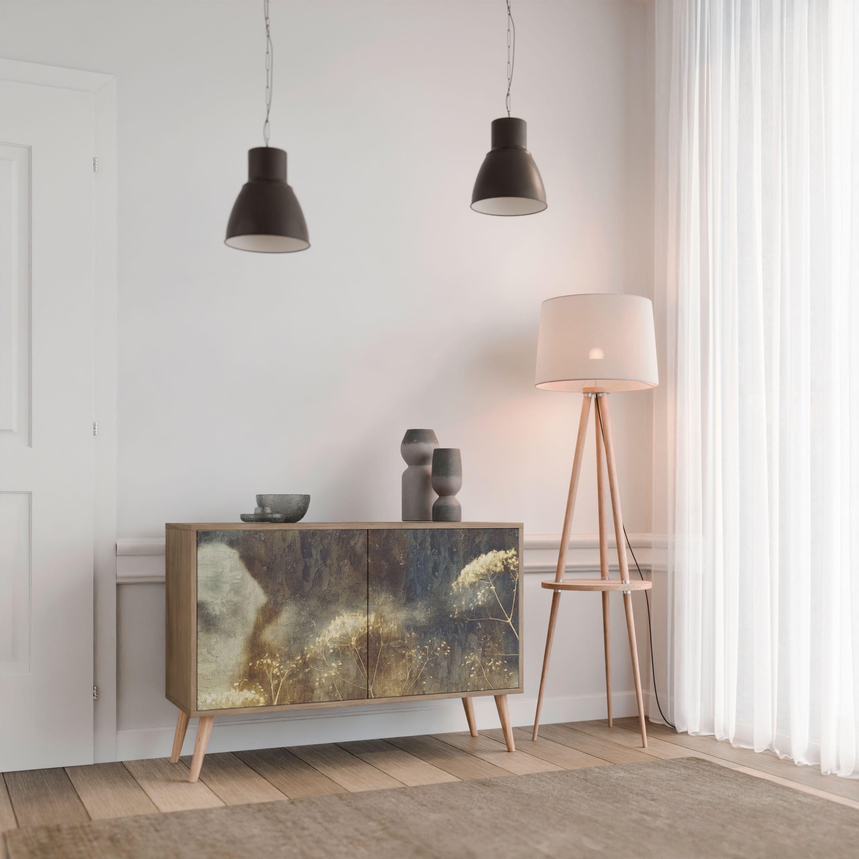 Aparador GENTLE POWER de 2 puertas con efecto roble