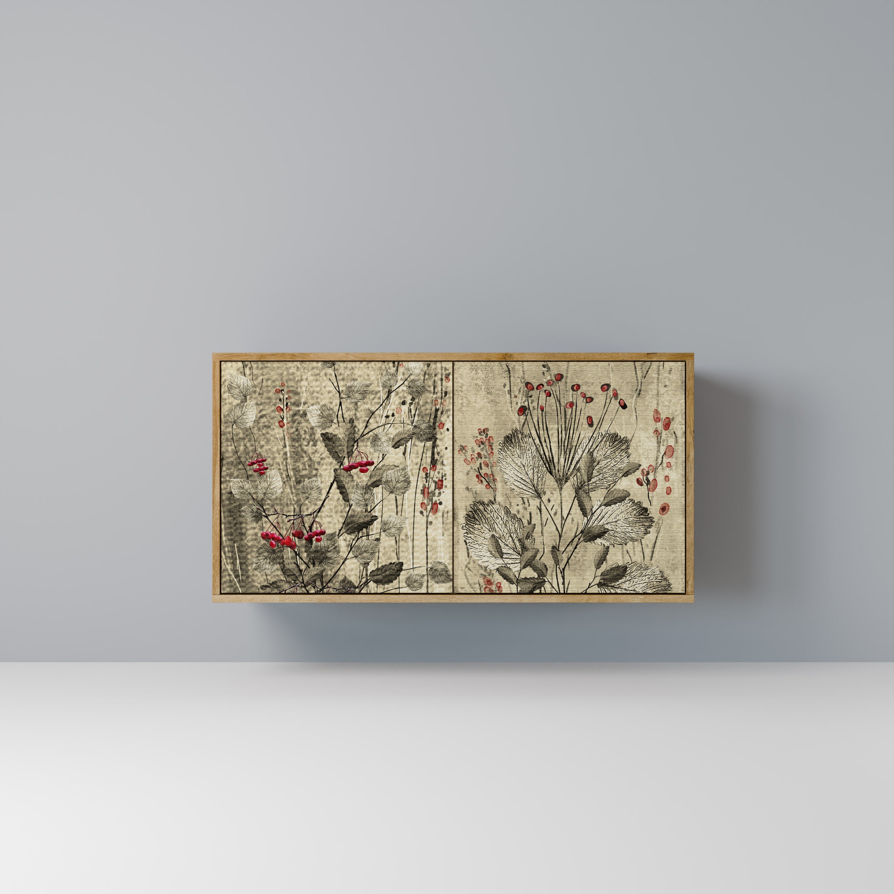 Aparador de 2 puertas HERBAL GRACE con efecto roble