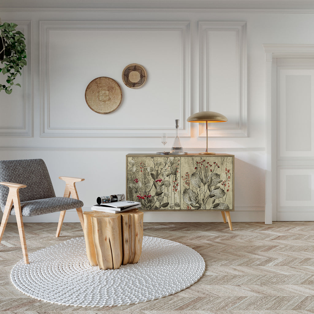 Aparador de 2 puertas HERBAL GRACE con efecto roble