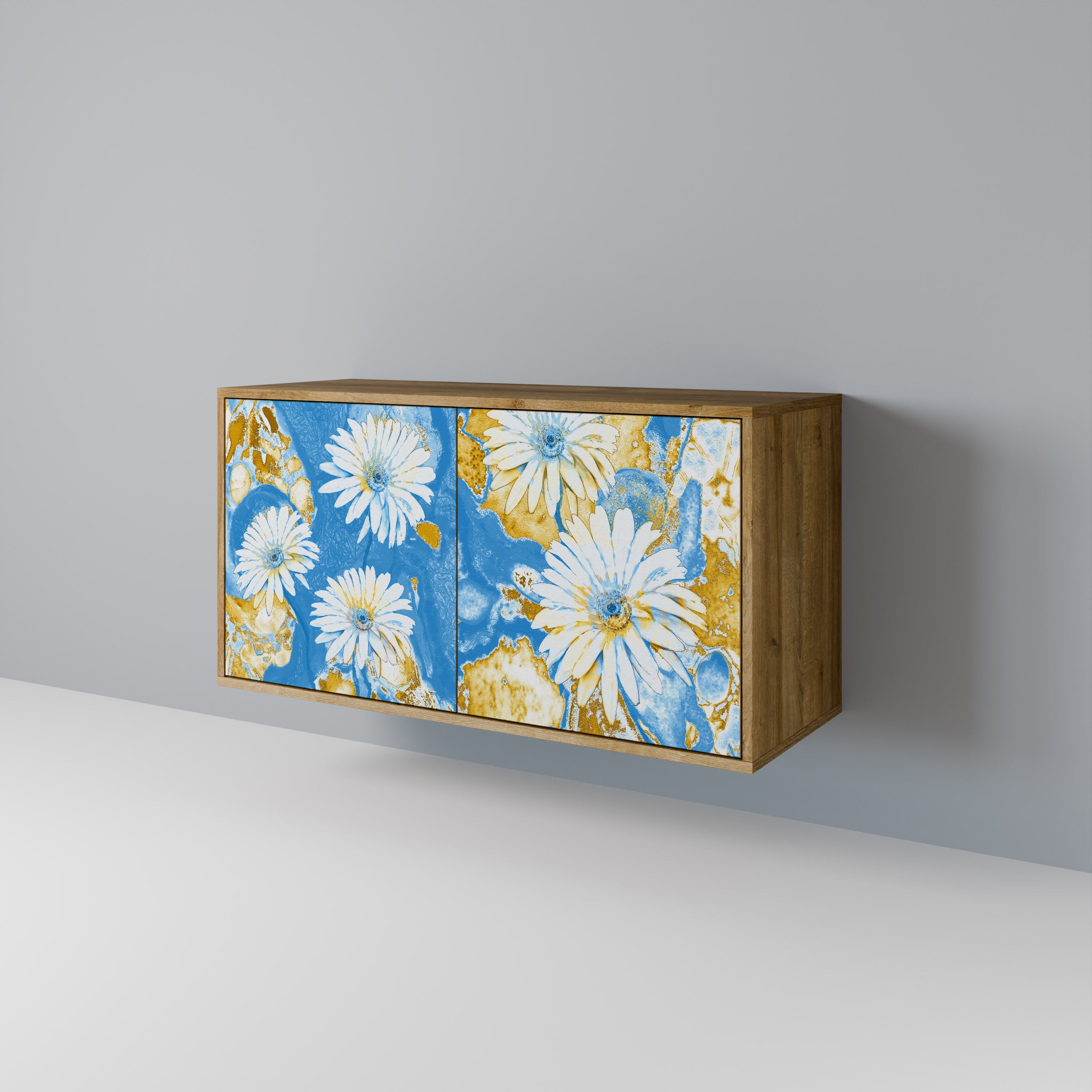 Aparador DAISY LUXE de 2 puertas con efecto roble