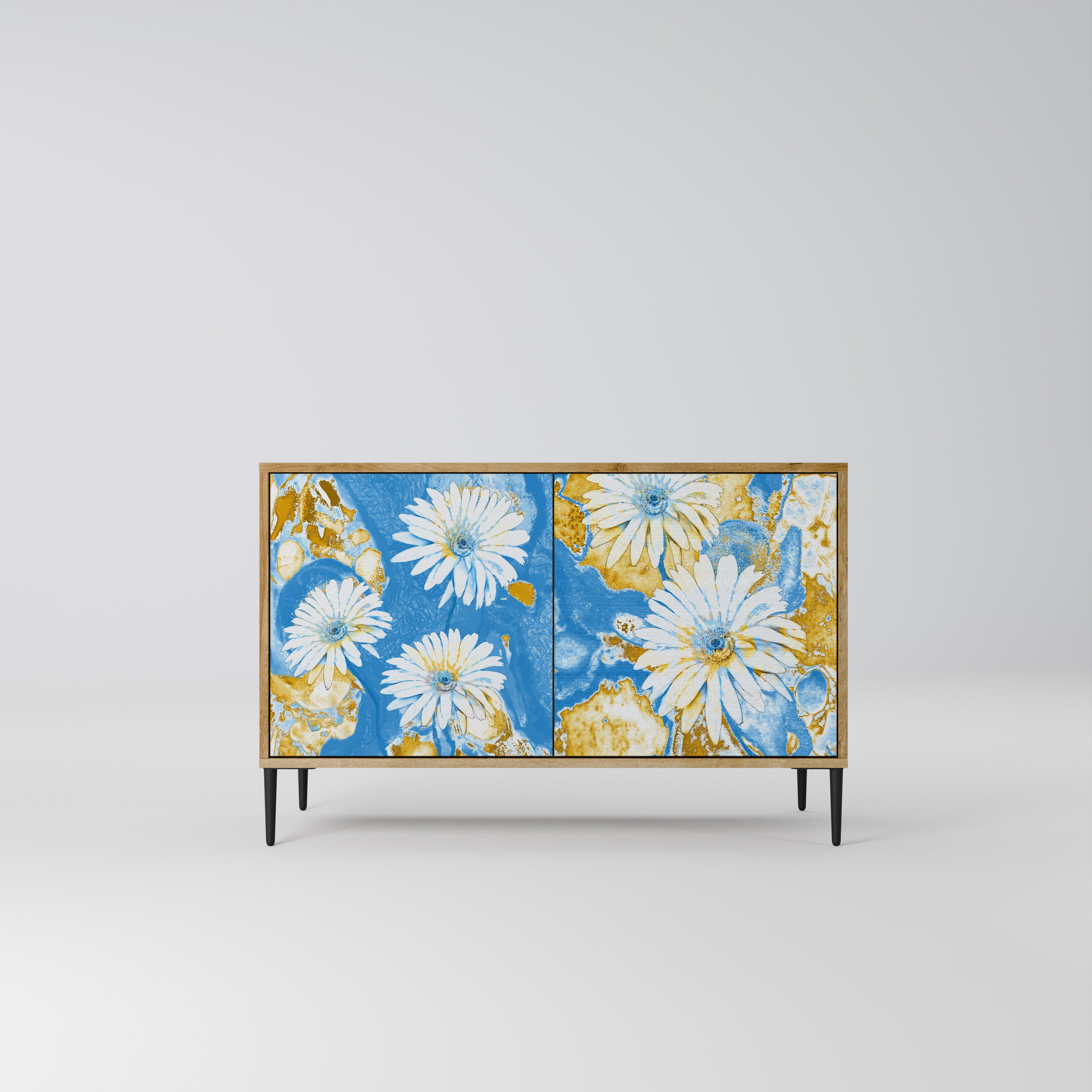 Aparador DAISY LUXE de 2 puertas con efecto roble