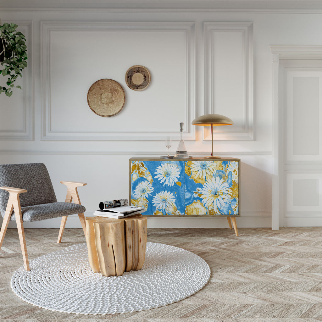 Aparador DAISY LUXE de 2 puertas con efecto roble