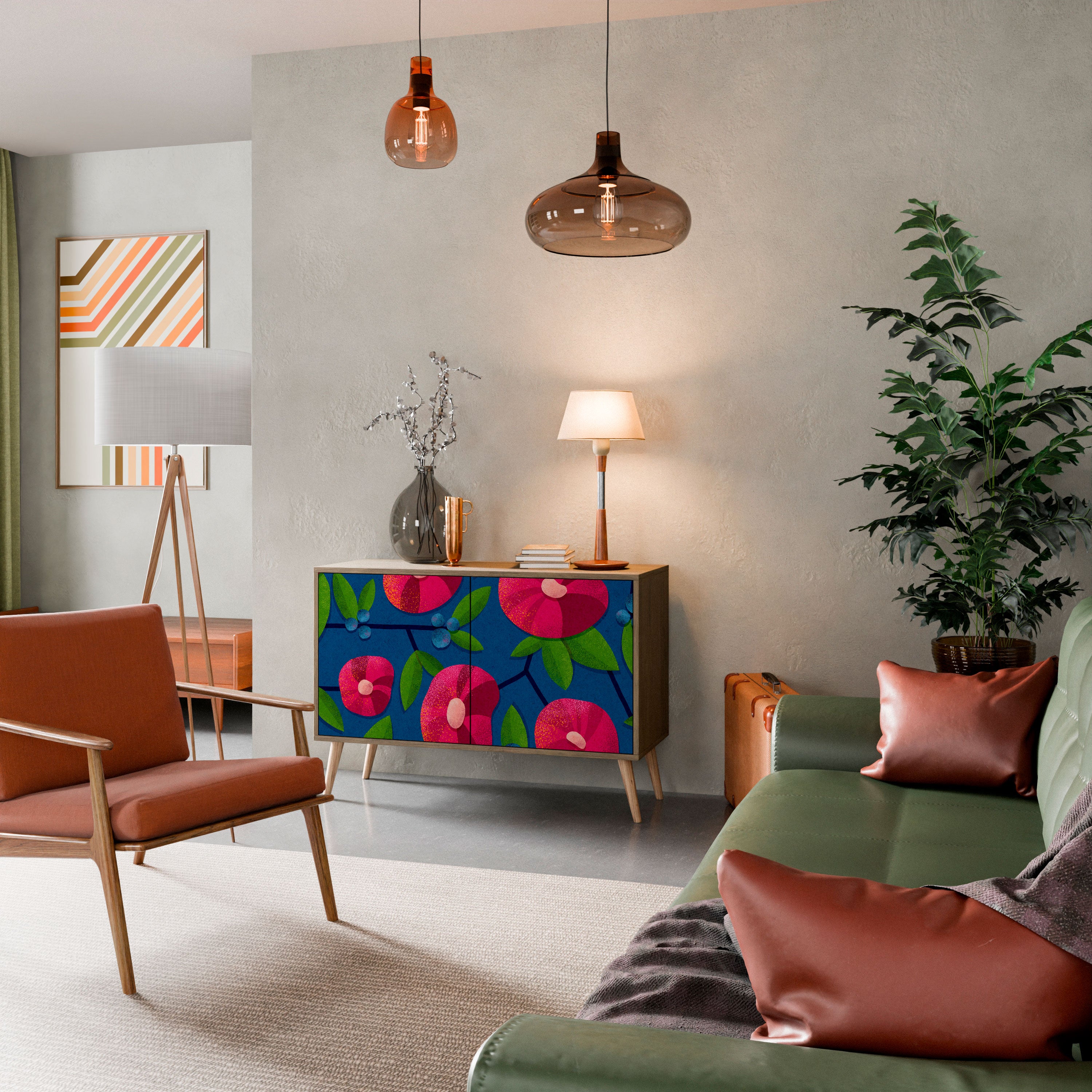 Aparador de 2 puertas SPRING THOUGHTS con efecto roble