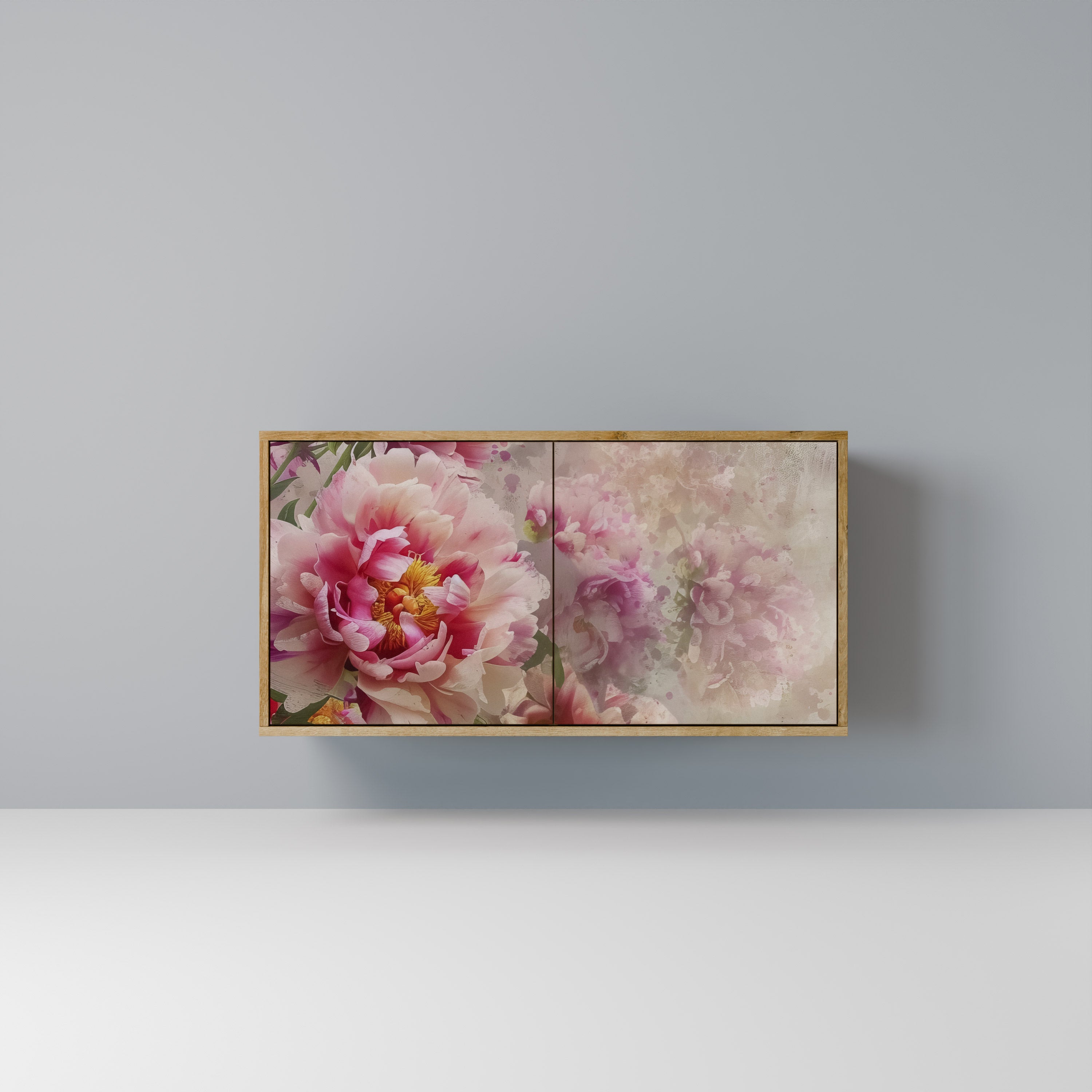 Aparador de 2 puertas PEONY WHISPER con efecto roble