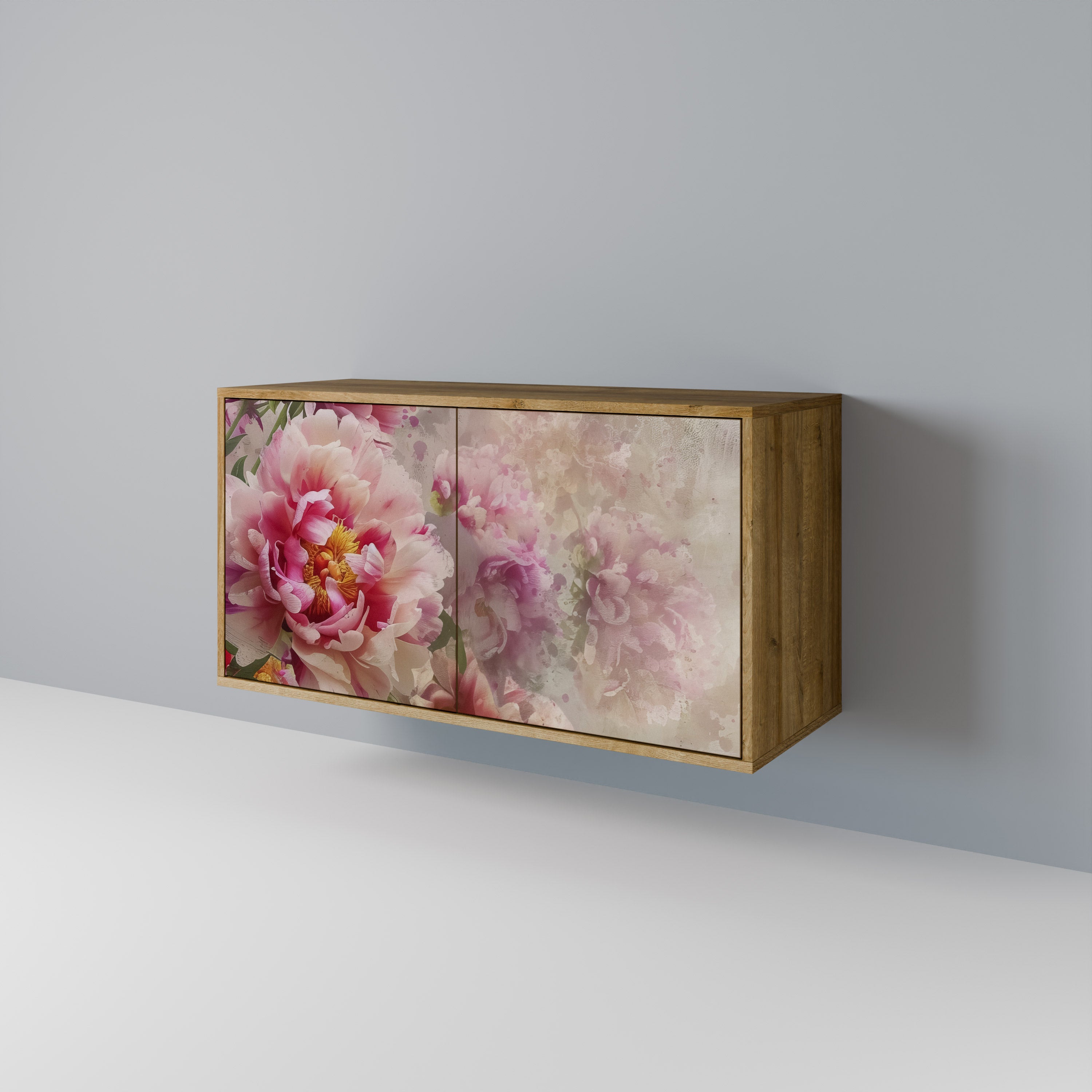 Aparador de 2 puertas PEONY WHISPER con efecto roble