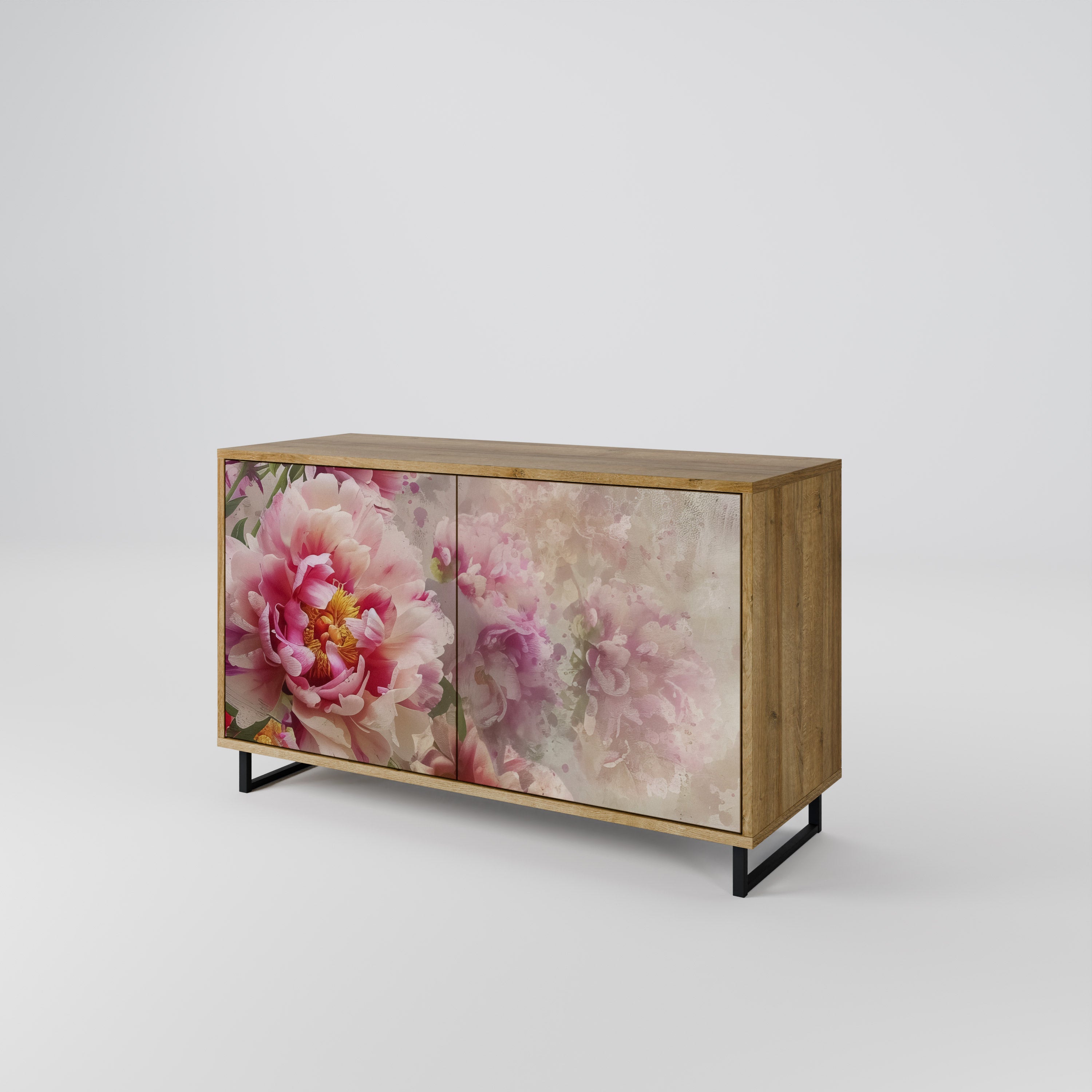Aparador de 2 puertas PEONY WHISPER con efecto roble