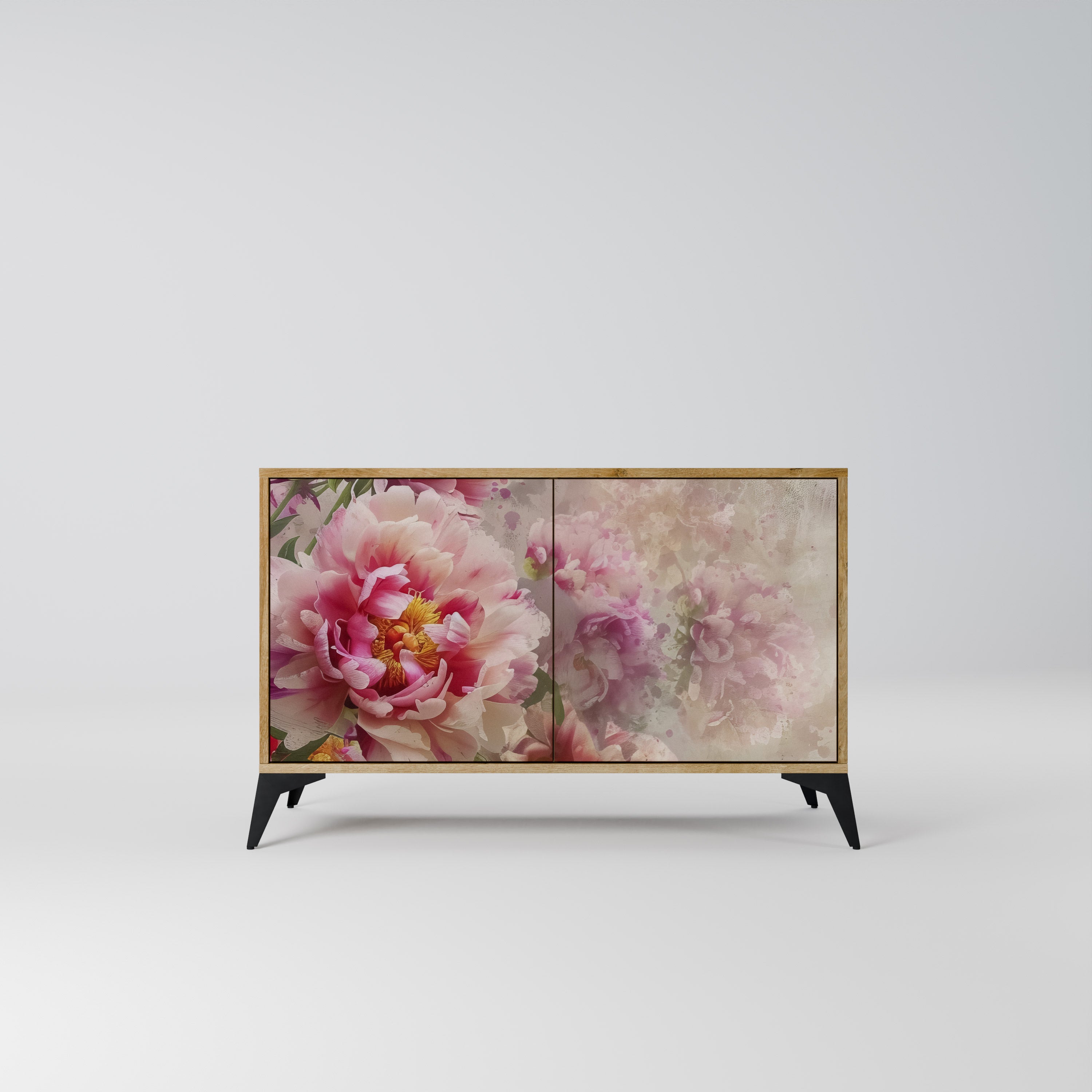 Aparador de 2 puertas PEONY WHISPER con efecto roble