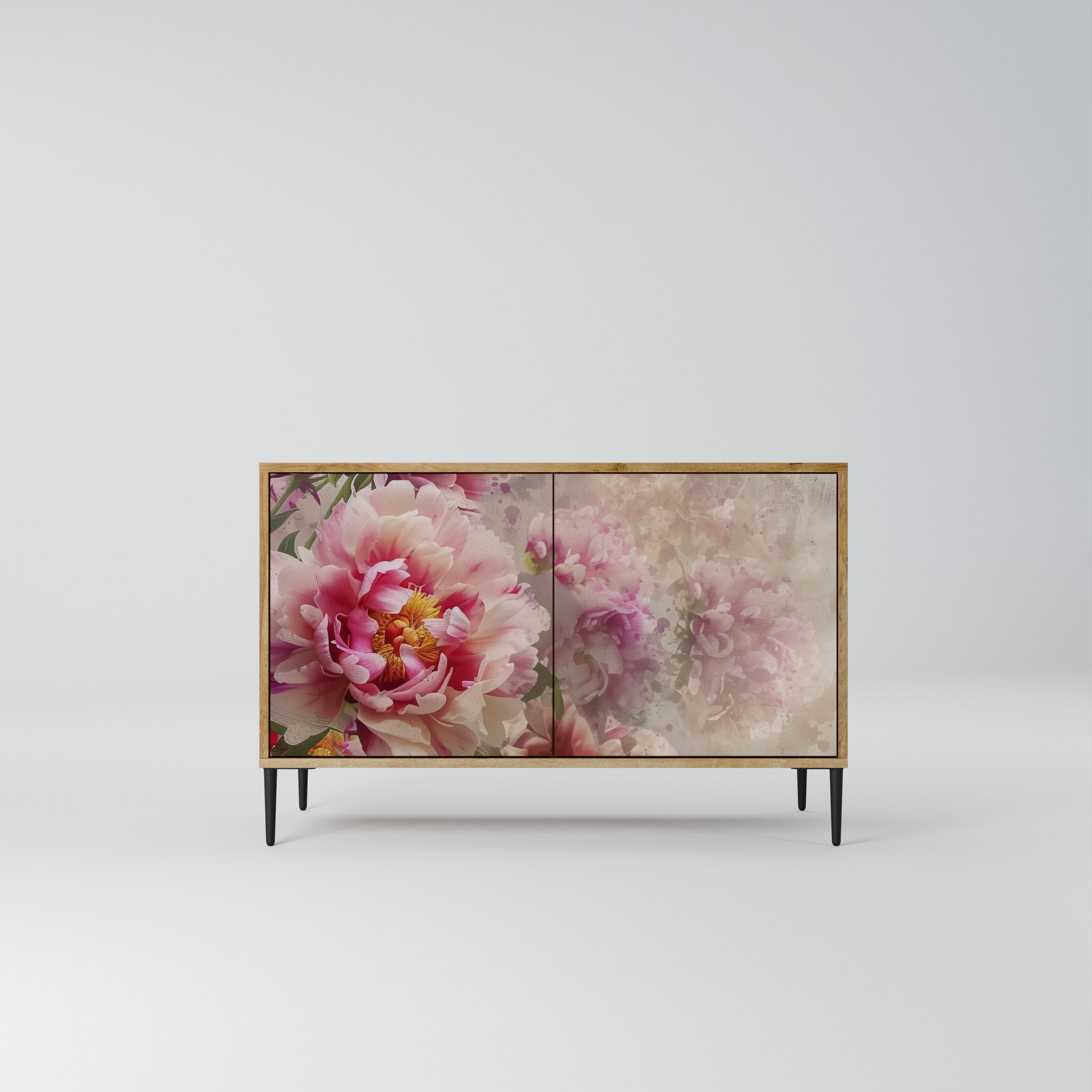 Aparador de 2 puertas PEONY WHISPER con efecto roble
