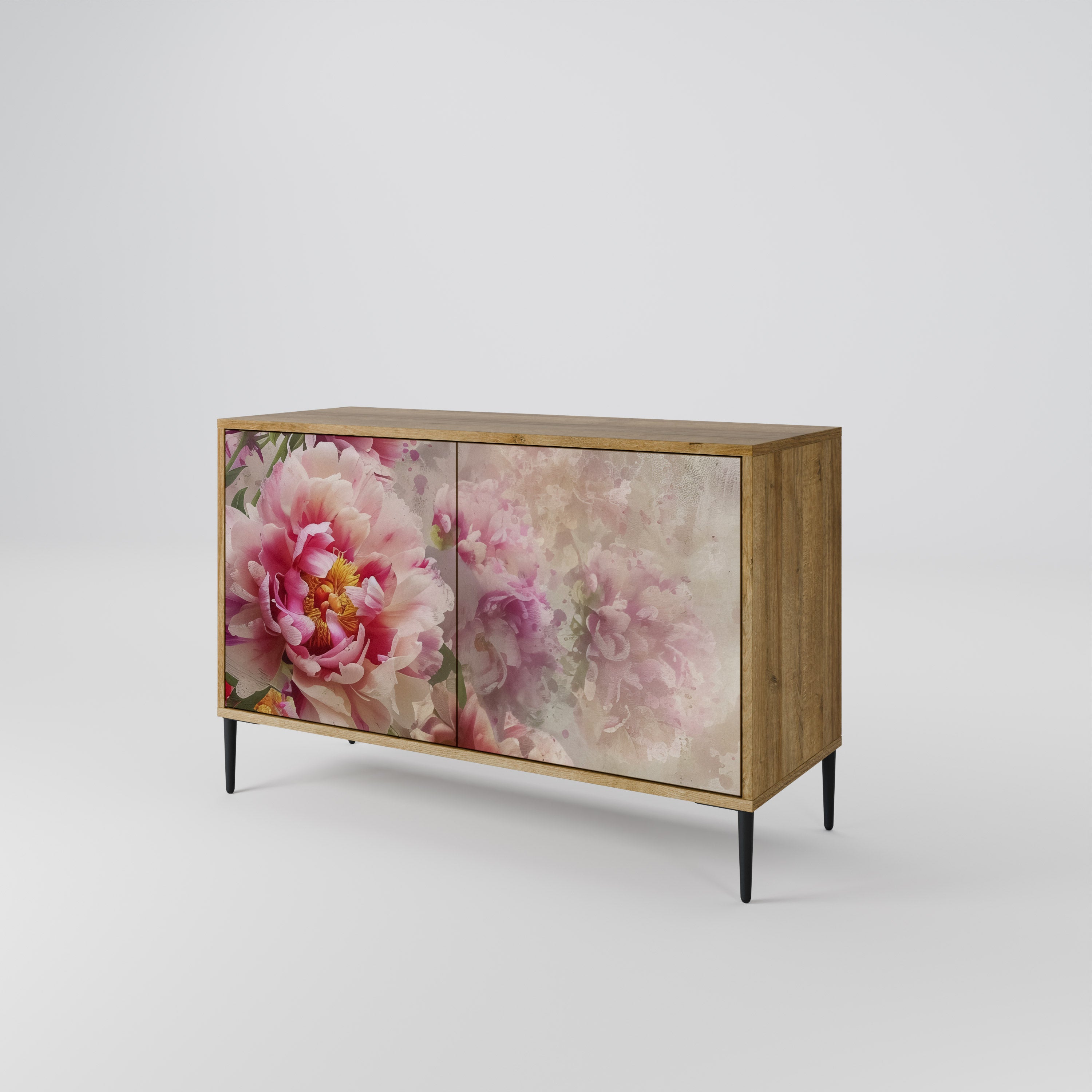 Aparador de 2 puertas PEONY WHISPER con efecto roble