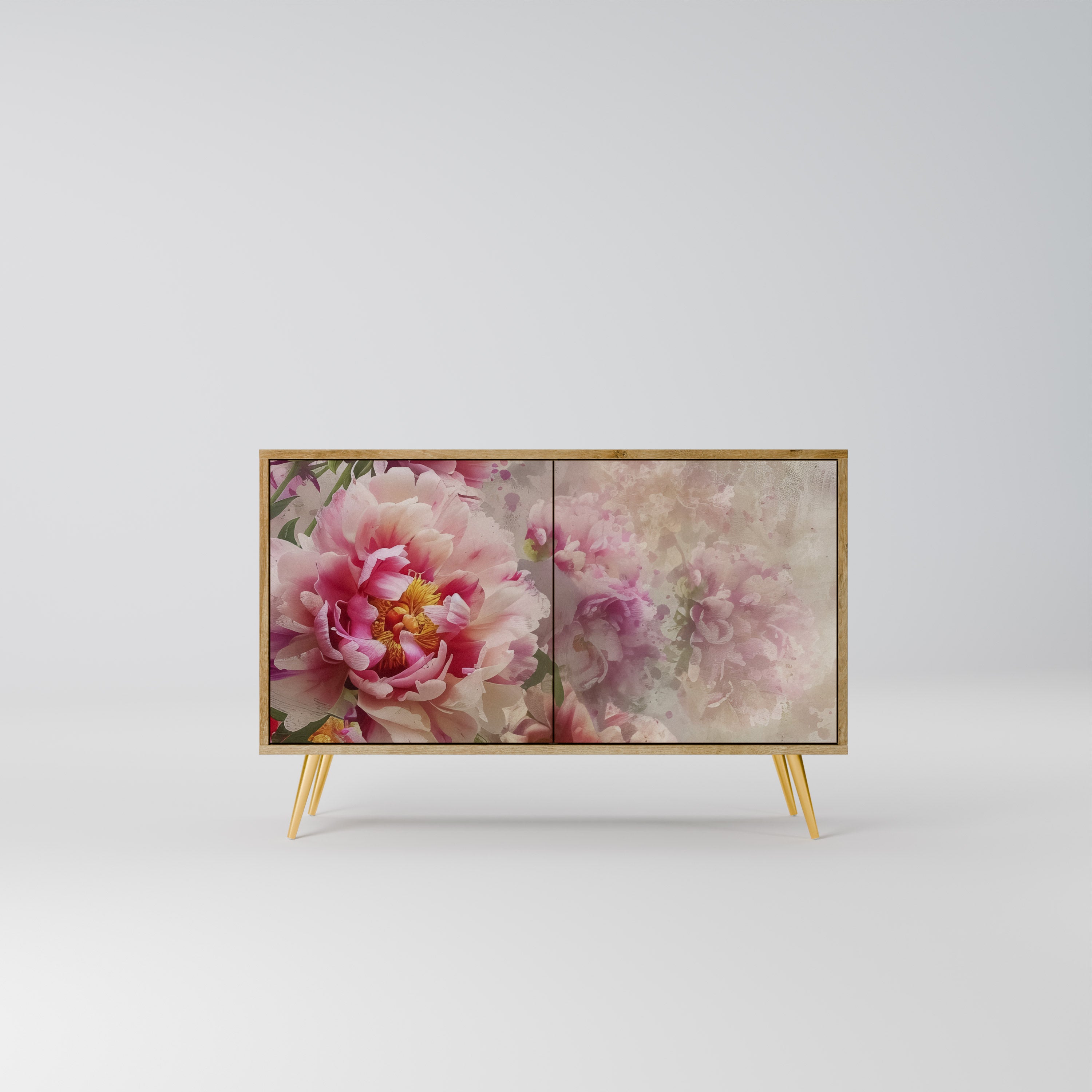 Aparador de 2 puertas PEONY WHISPER con efecto roble