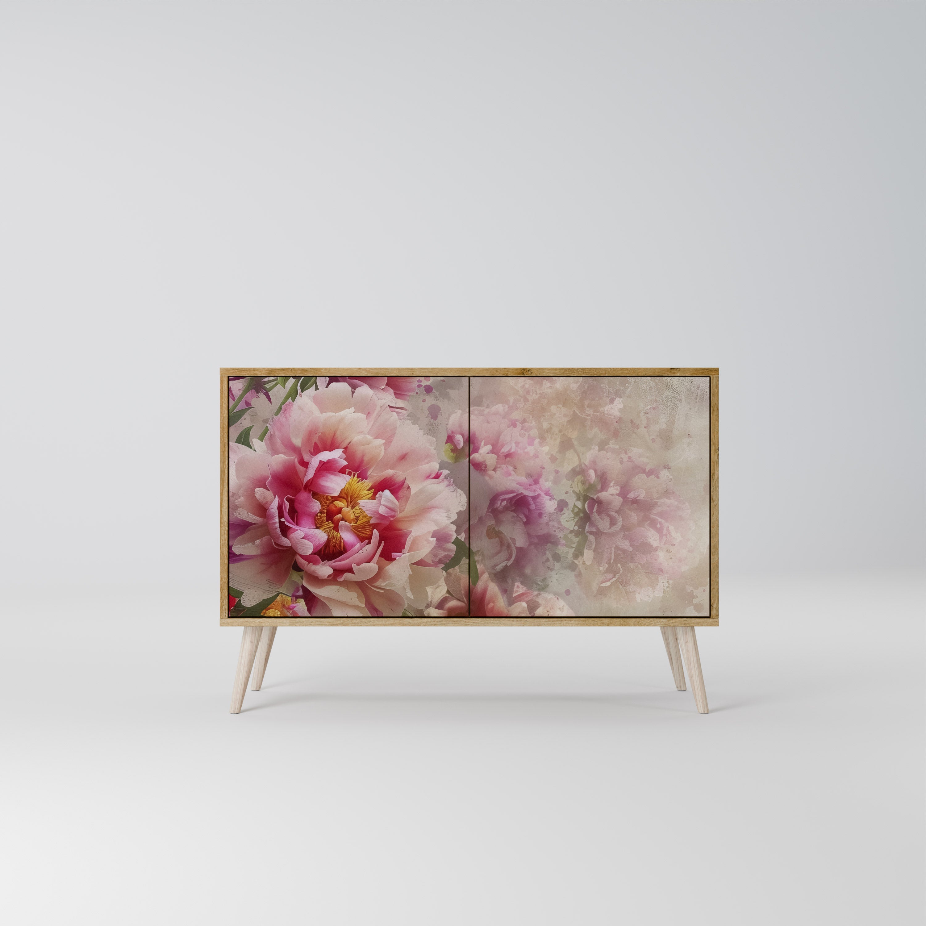Aparador de 2 puertas PEONY WHISPER con efecto roble