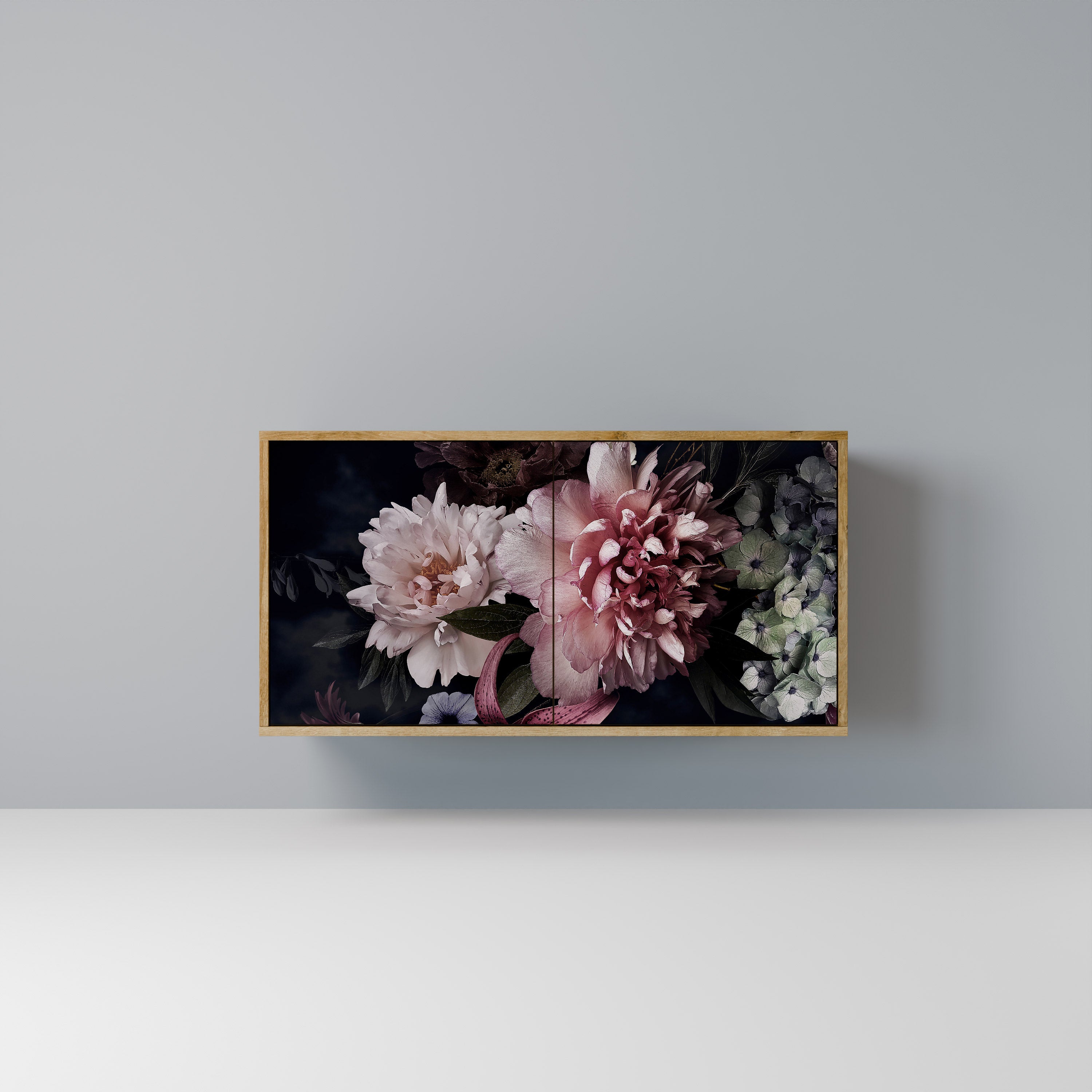 Aparador de 2 puertas PURE BLOSSOM con efecto roble