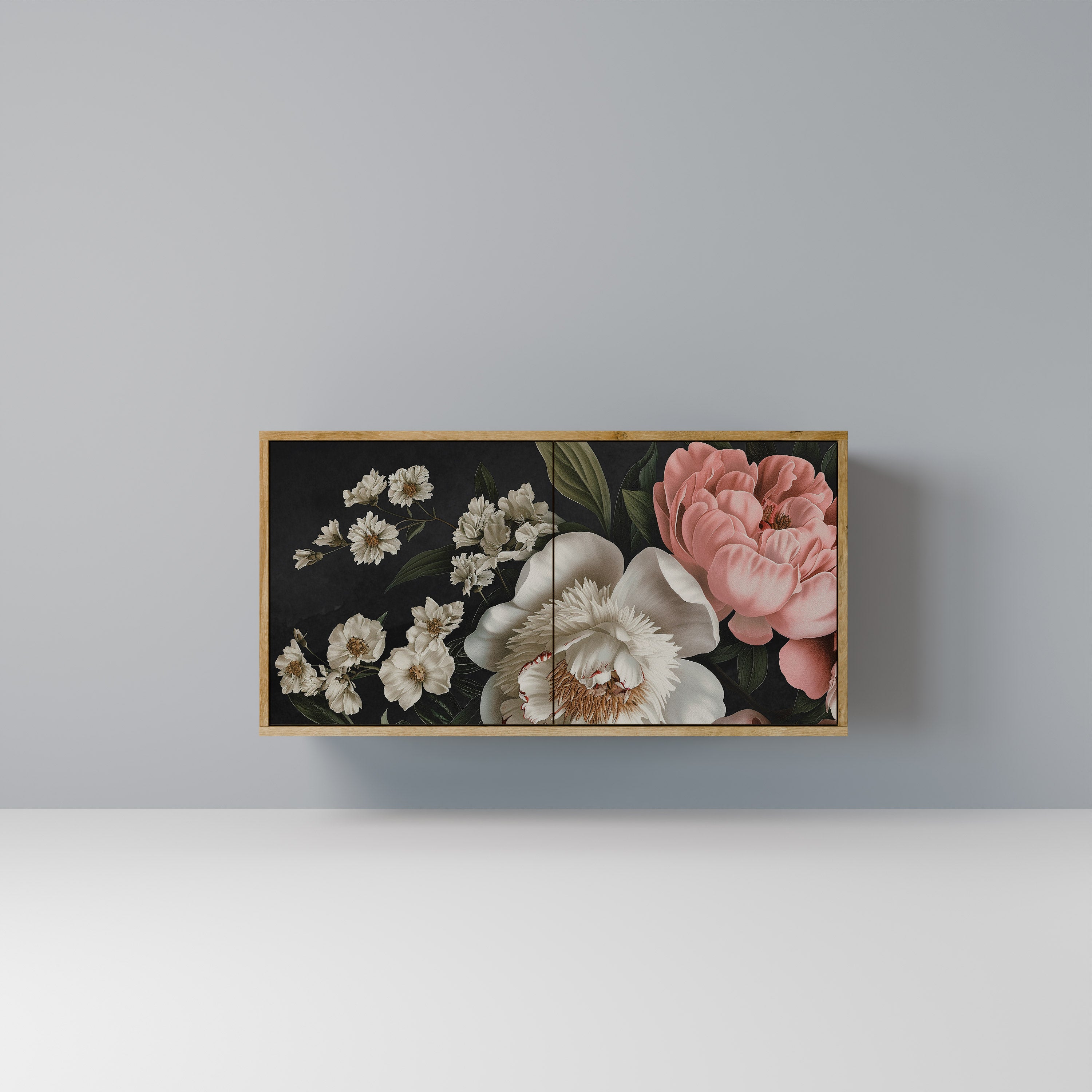 Aparador de 2 puertas LUSH ELEGANCE con efecto roble