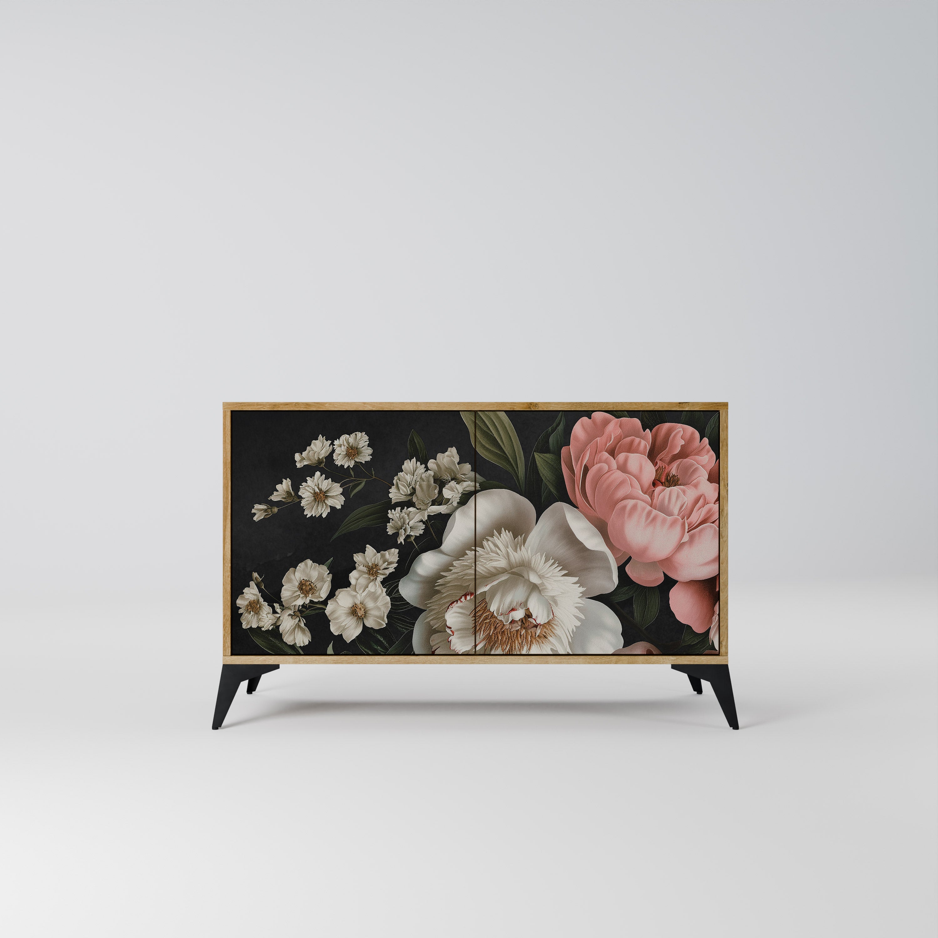 Aparador de 2 puertas LUSH ELEGANCE con efecto roble