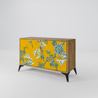 Aparador de 2 puertas YELLOW CHINOISERIE con efecto roble
