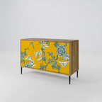 Aparador de 2 puertas YELLOW CHINOISERIE con efecto roble