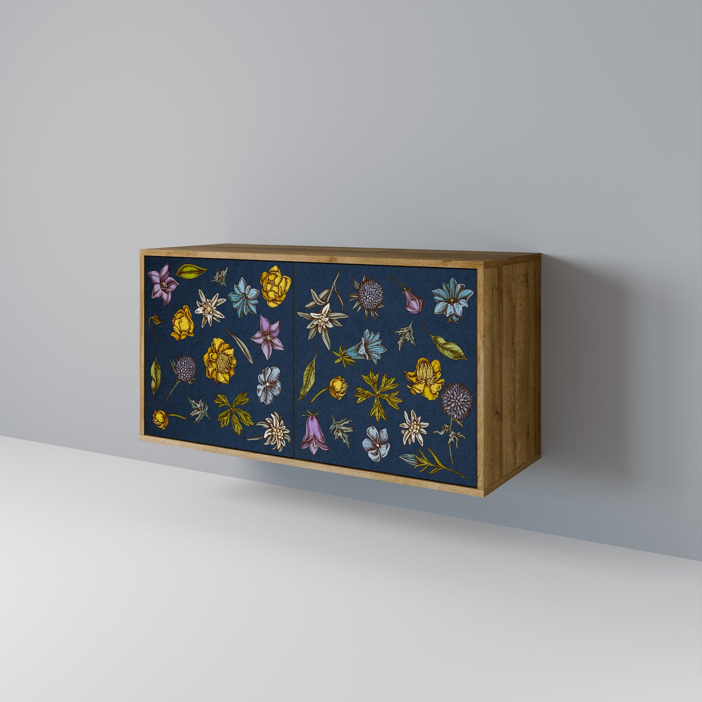 FLOWERS ON NAVY BLUE Aparador de 2 Puertas