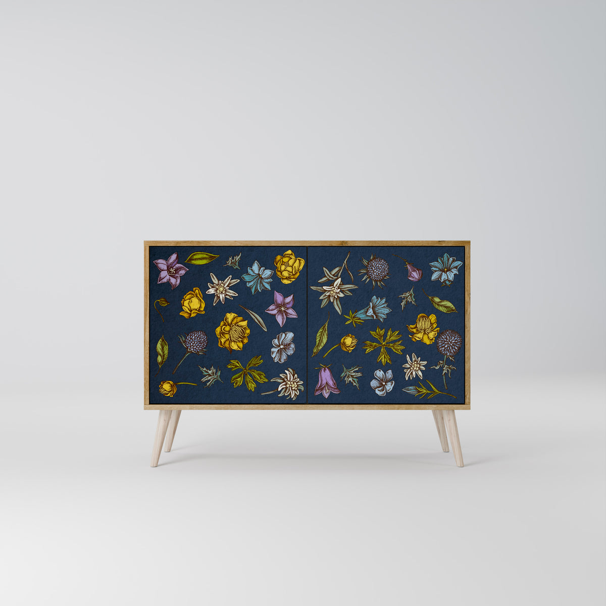 FLOWERS ON NAVY BLUE Aparador de 2 Puertas