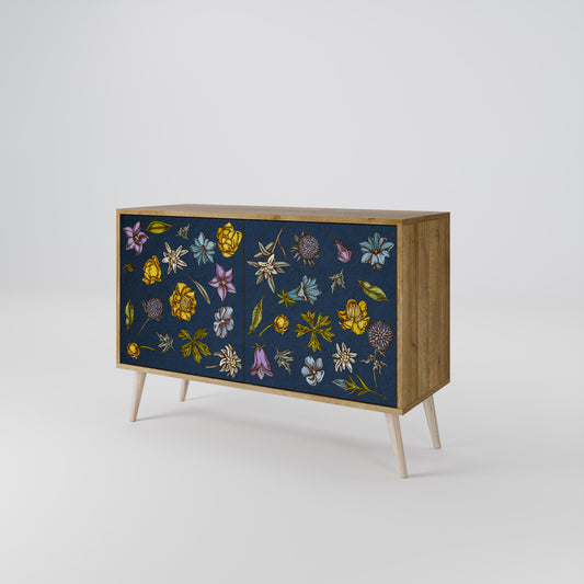 FLOWERS ON NAVY BLUE Aparador de 2 Puertas
