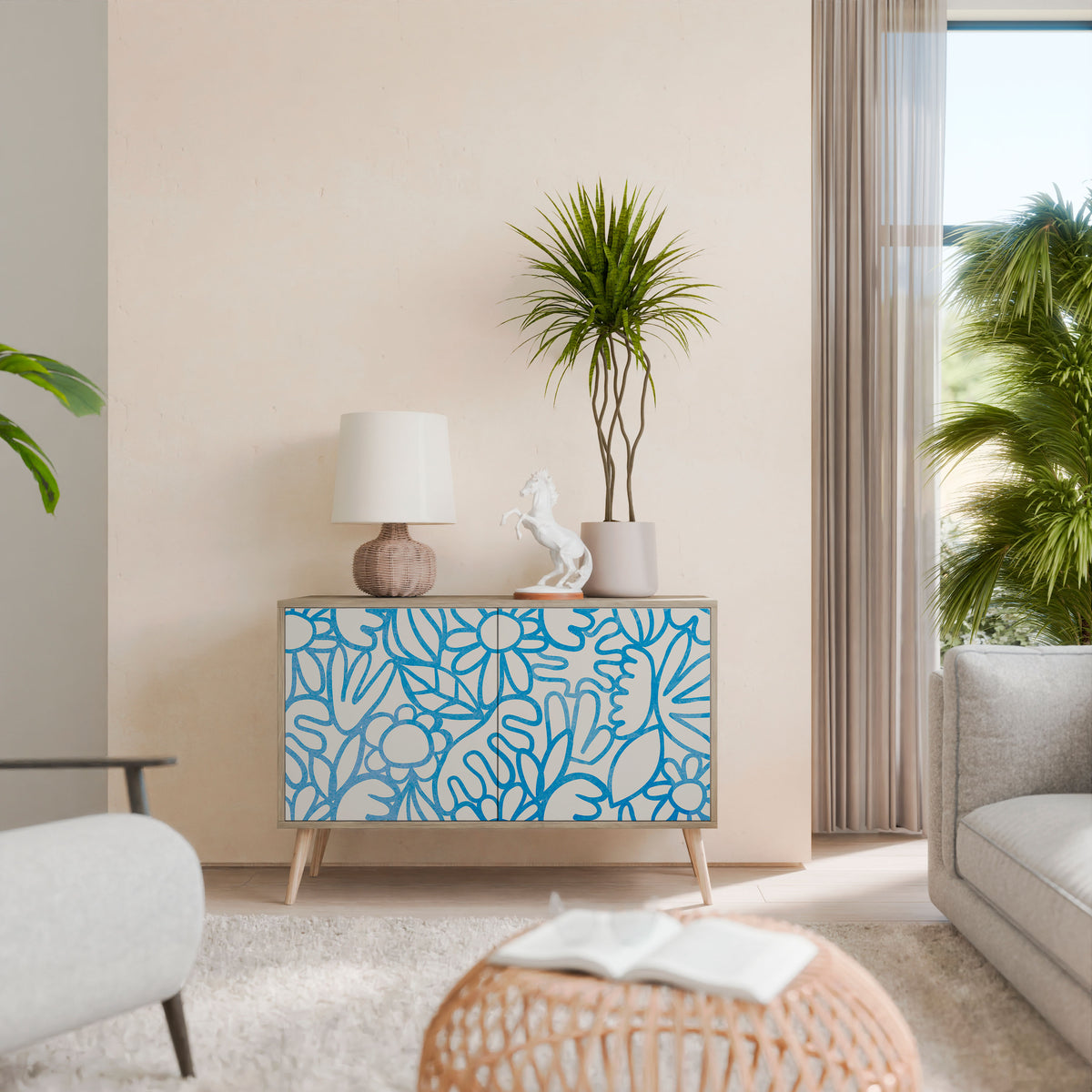BLOOMY MORNING 2-Door Sideboard