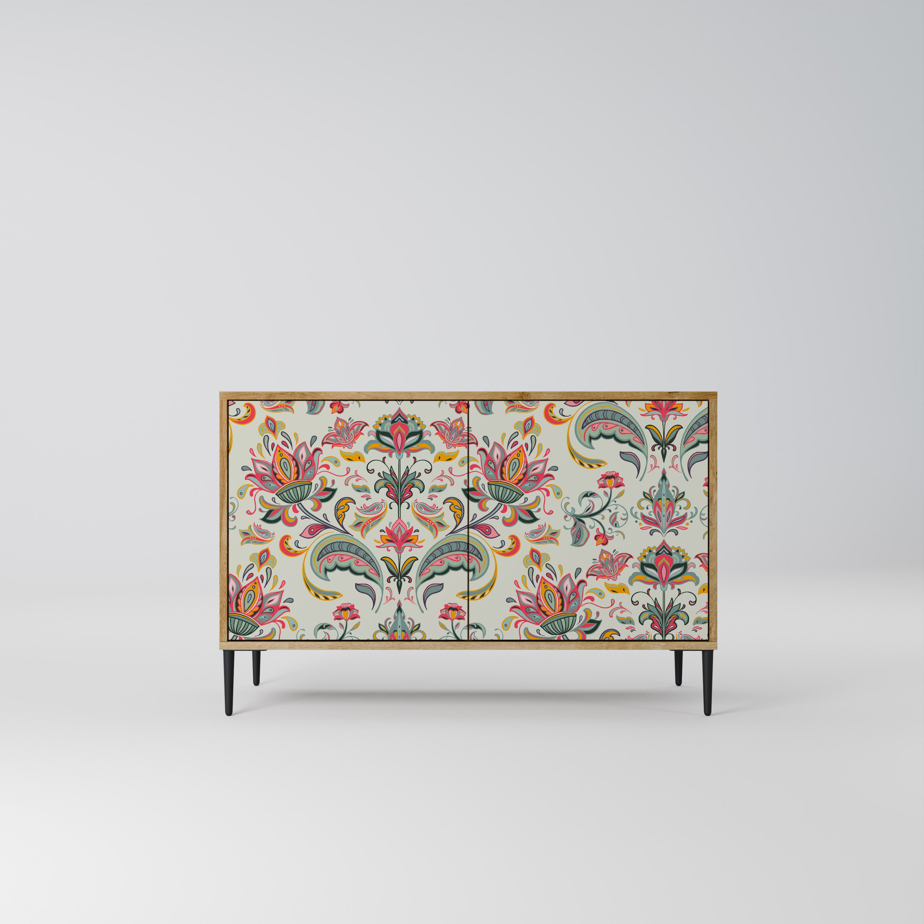 Aparador ORGANIC FOLKLORE de 2 puertas con efecto roble