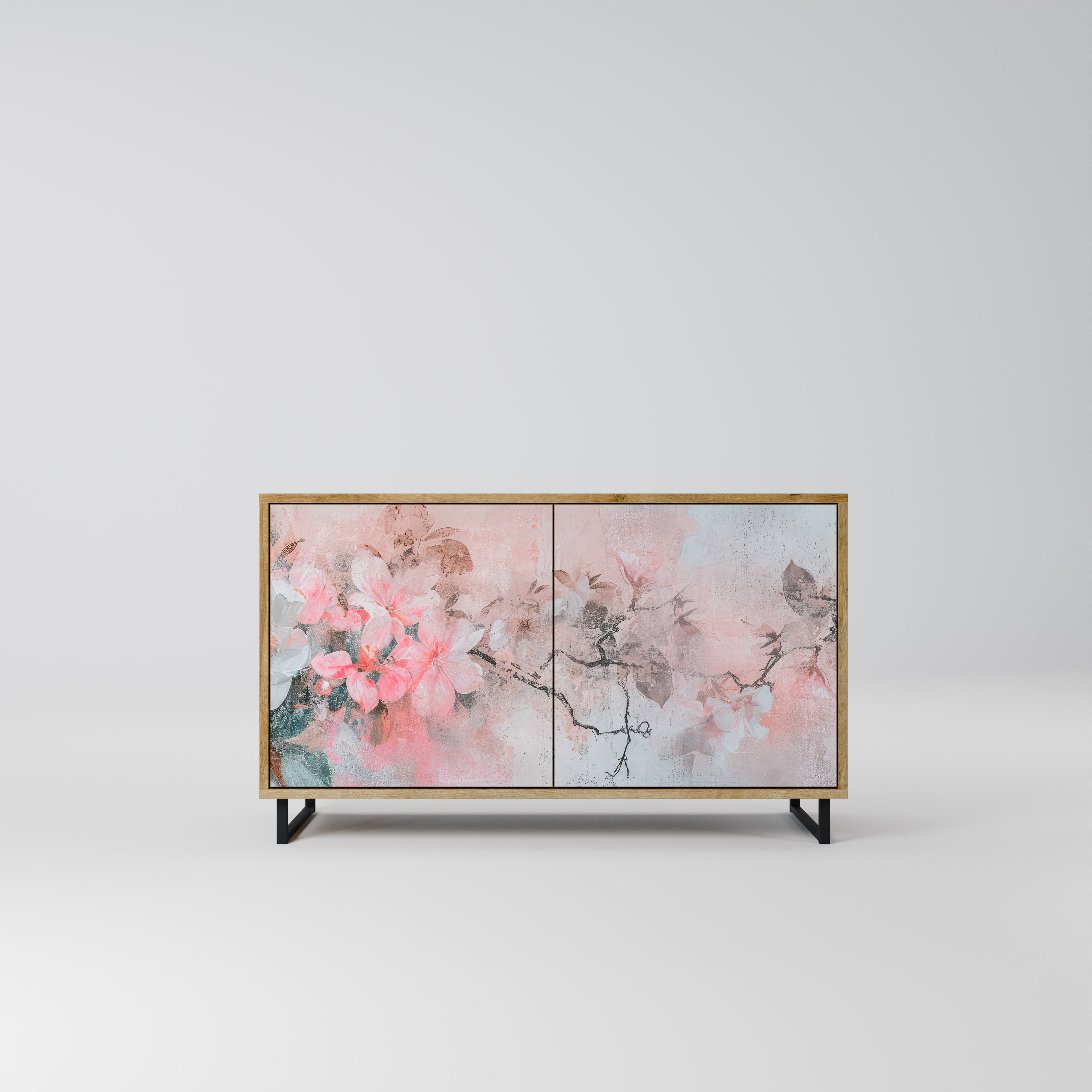 Aparador de 2 puertas CHERRY BLOSSOM con efecto roble
